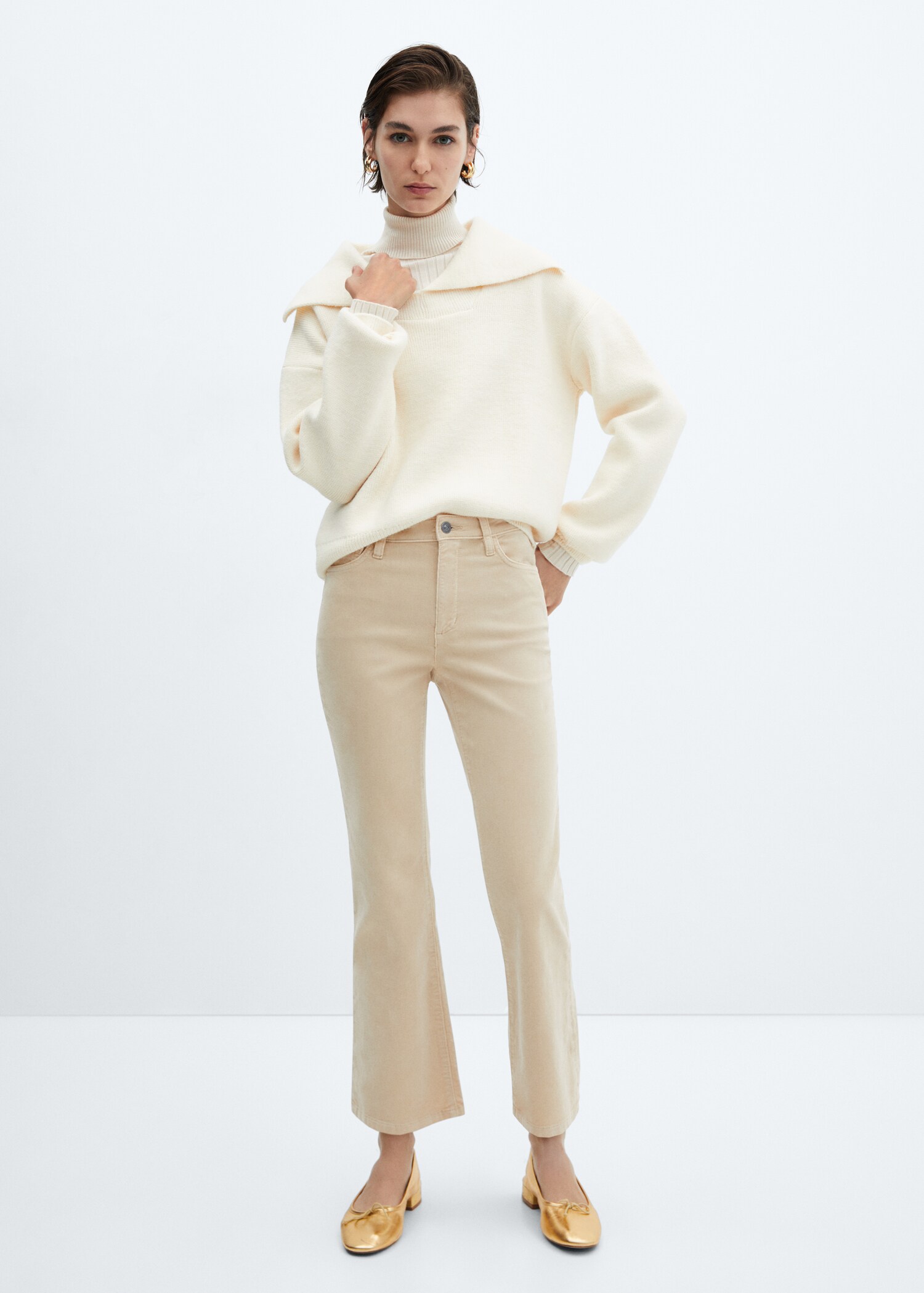 Flare crop corduroy pants - General plane