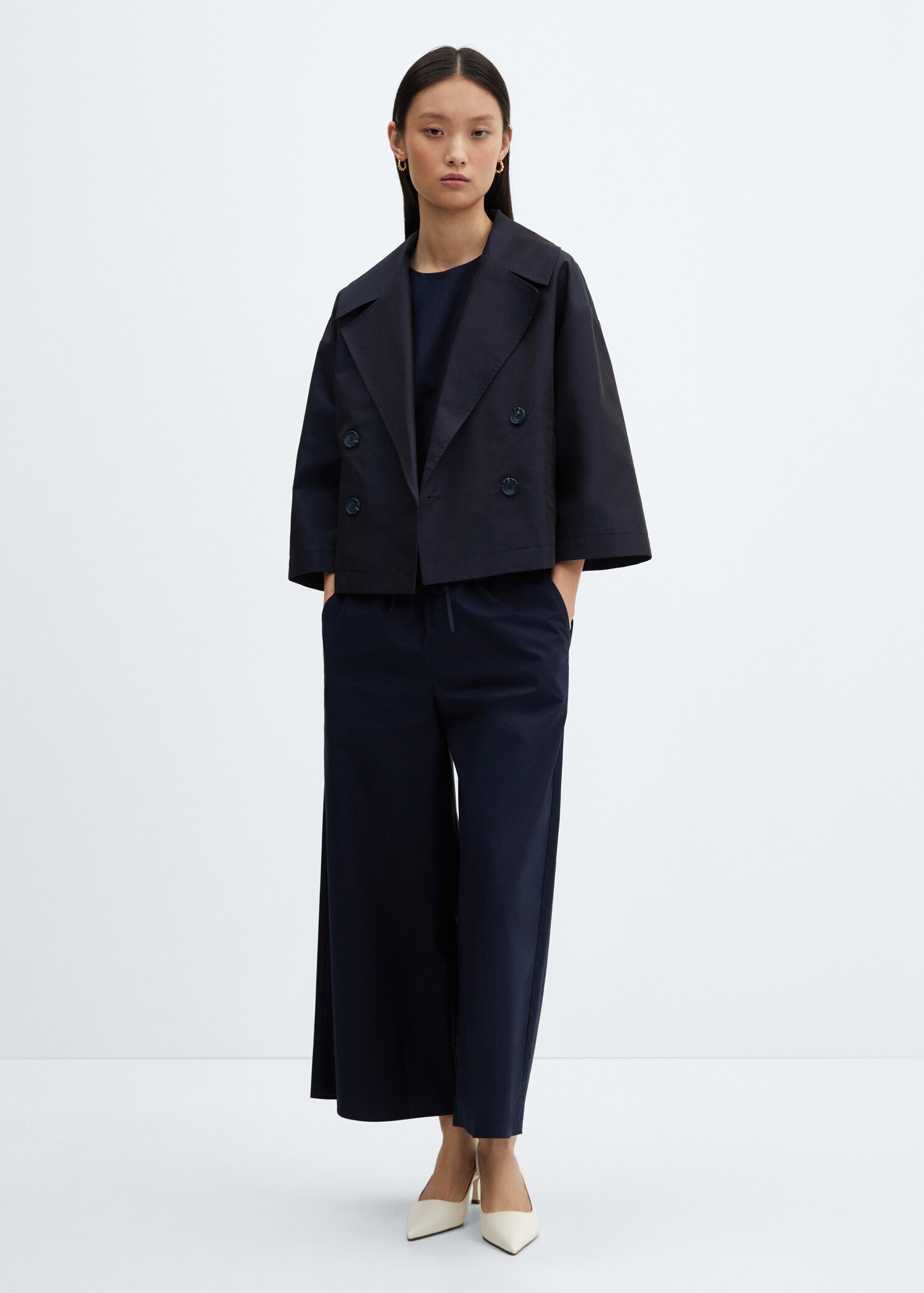 Cropped jacket with lapels - General plane