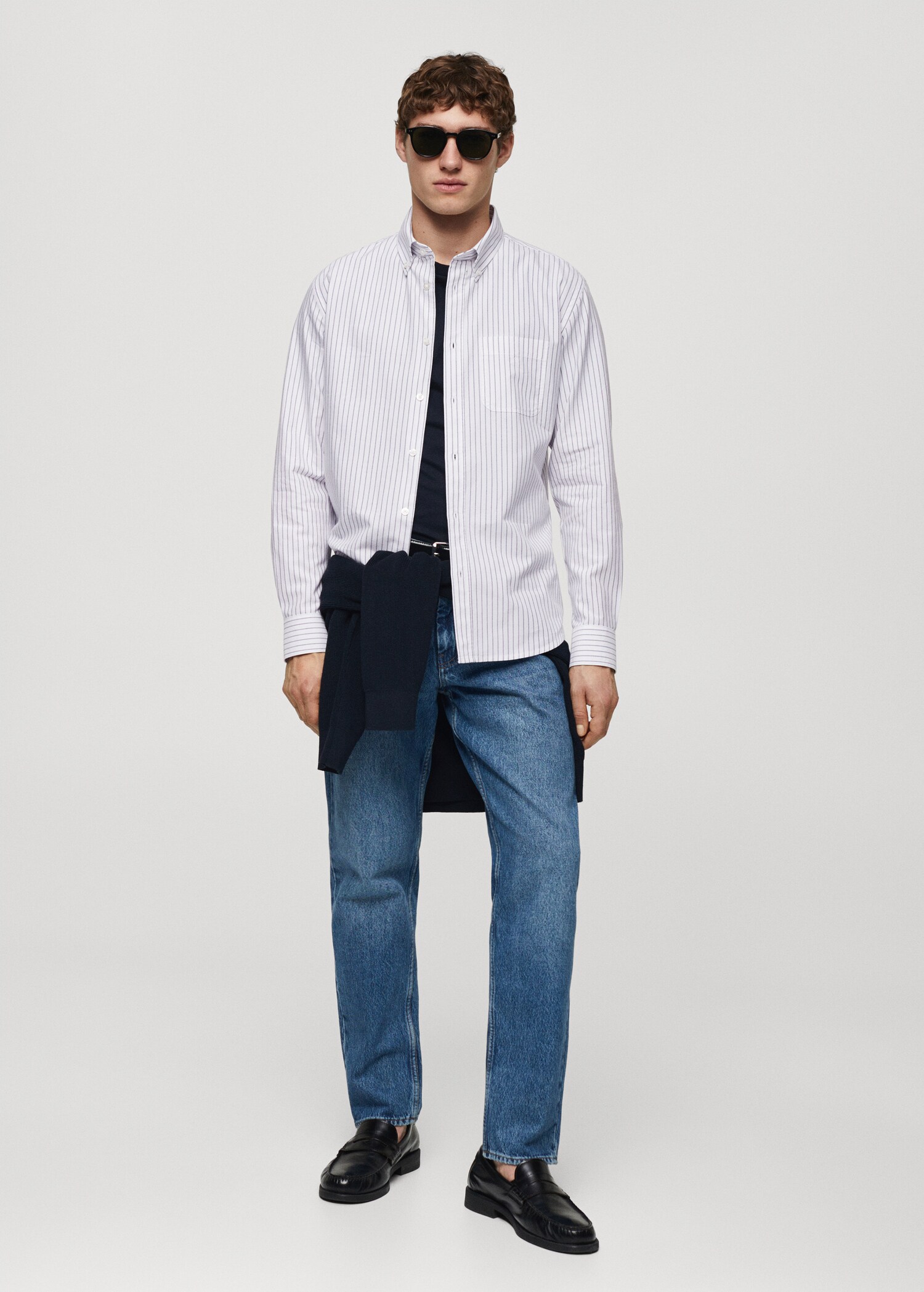 Chemise 100 % coton rayures bicolores - Plan général