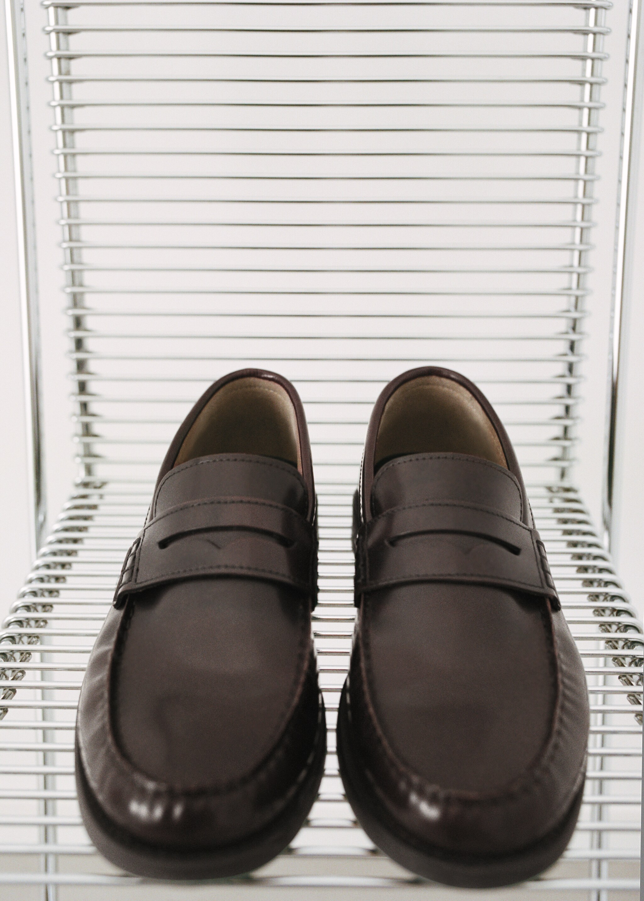 Leather penny loafers - General plane