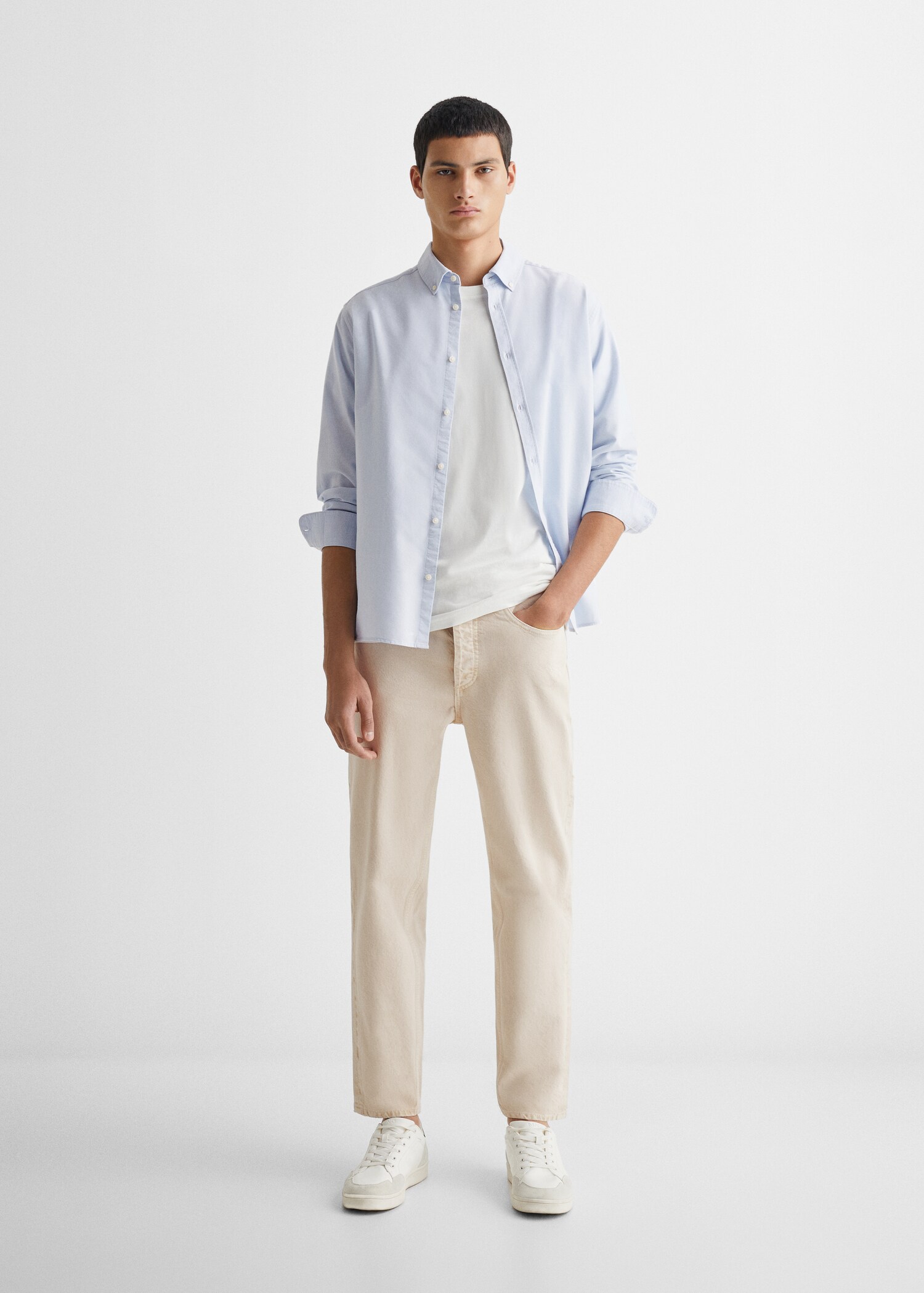 Regular-fit cotton trousers - General plane