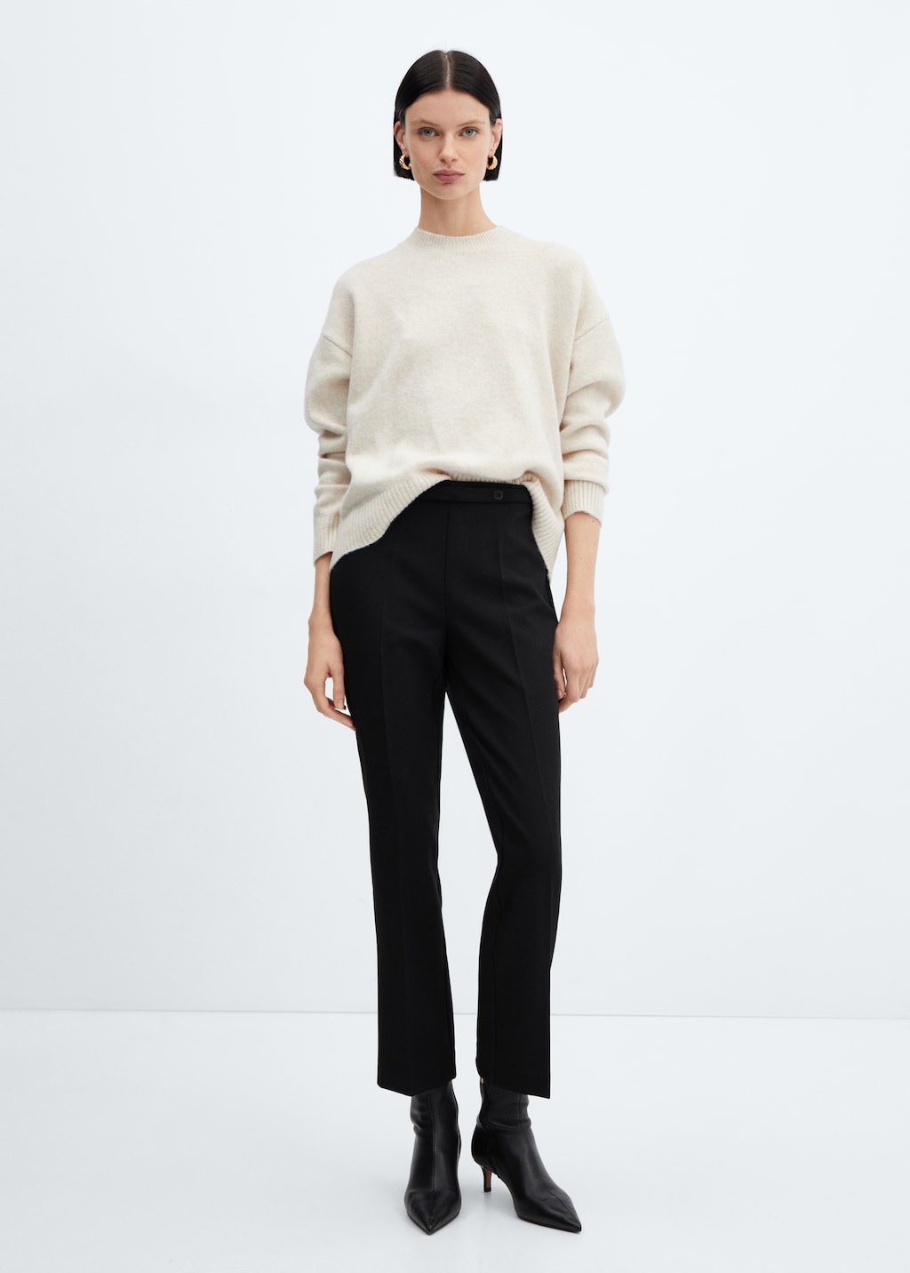 Mango pantalon noir femme new arrivals