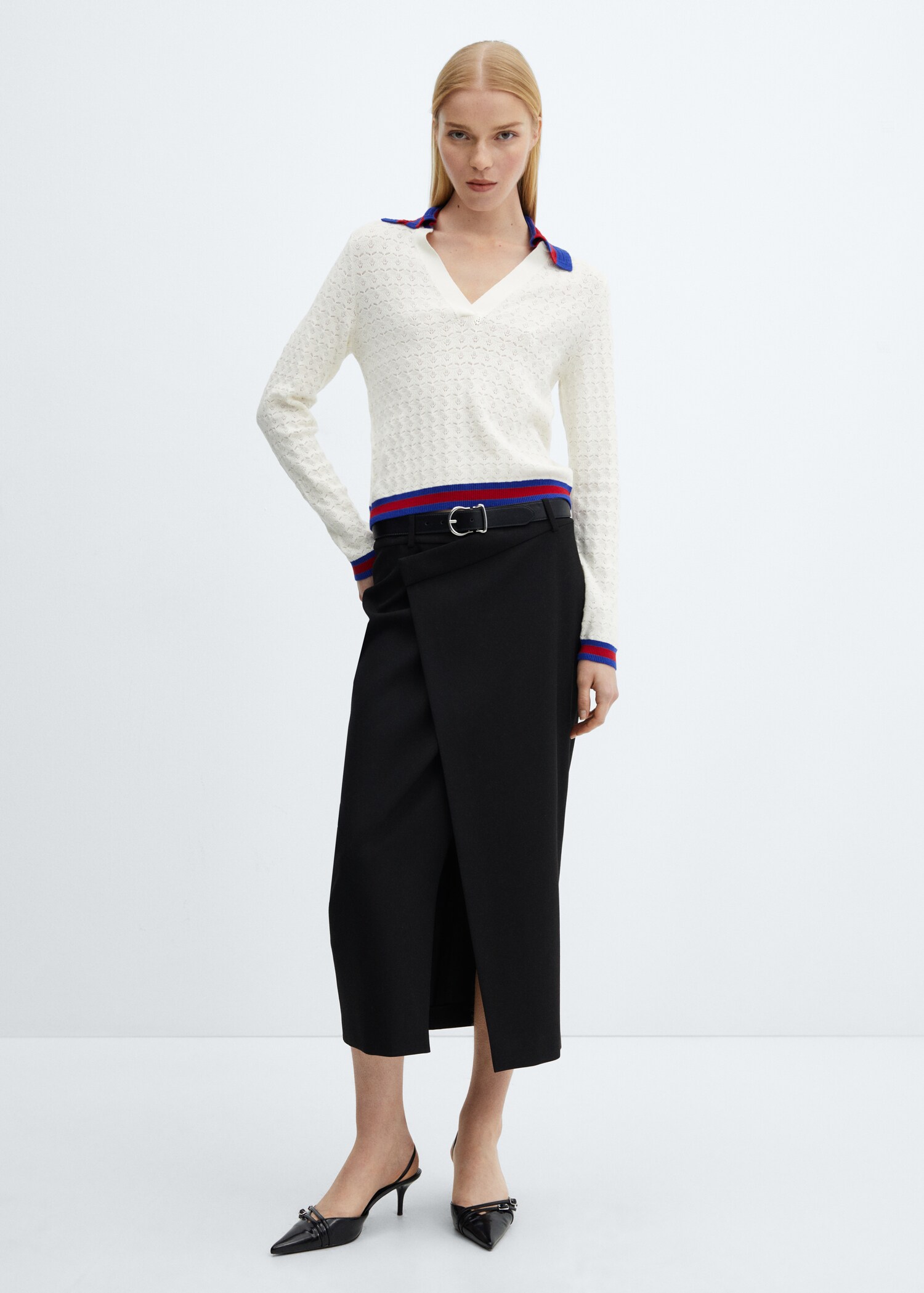 Polo-neck knitted sweater - General plane