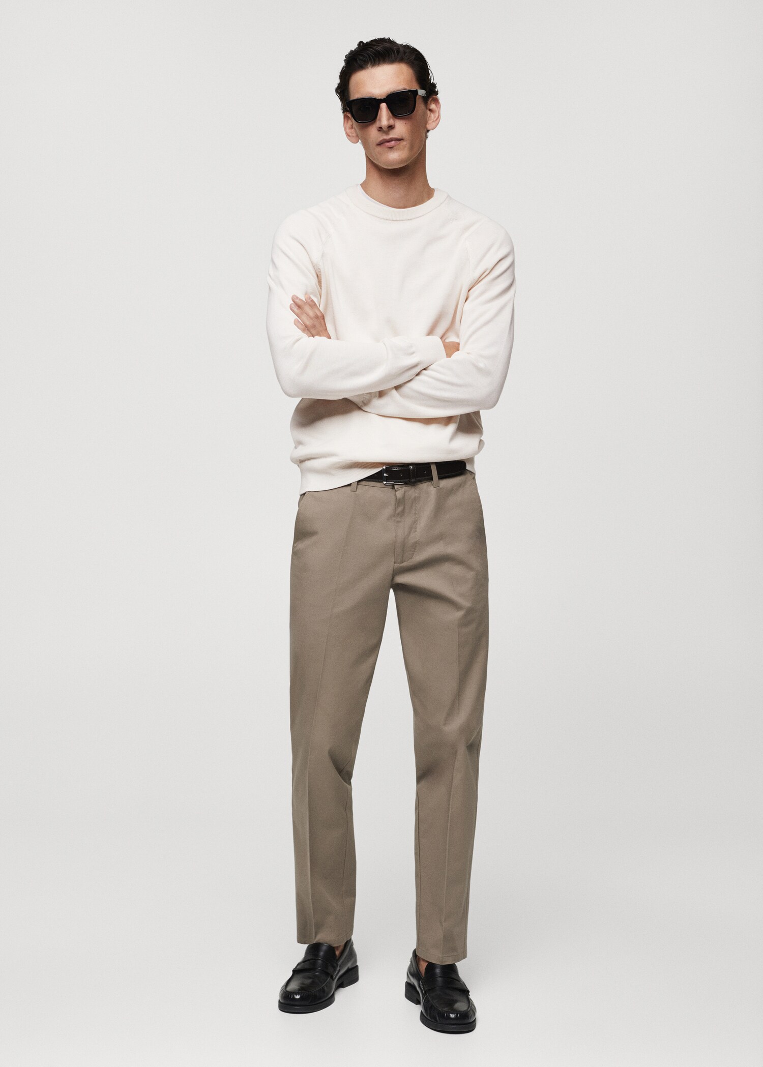 Regular-fit cotton trousers - General plane