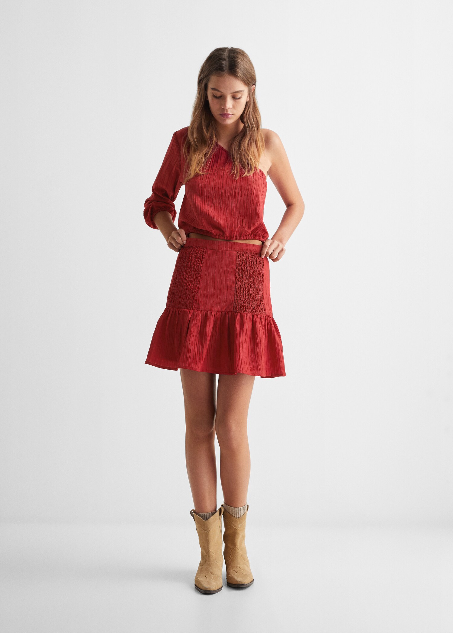 Gathered skirt with ruffles - General plane