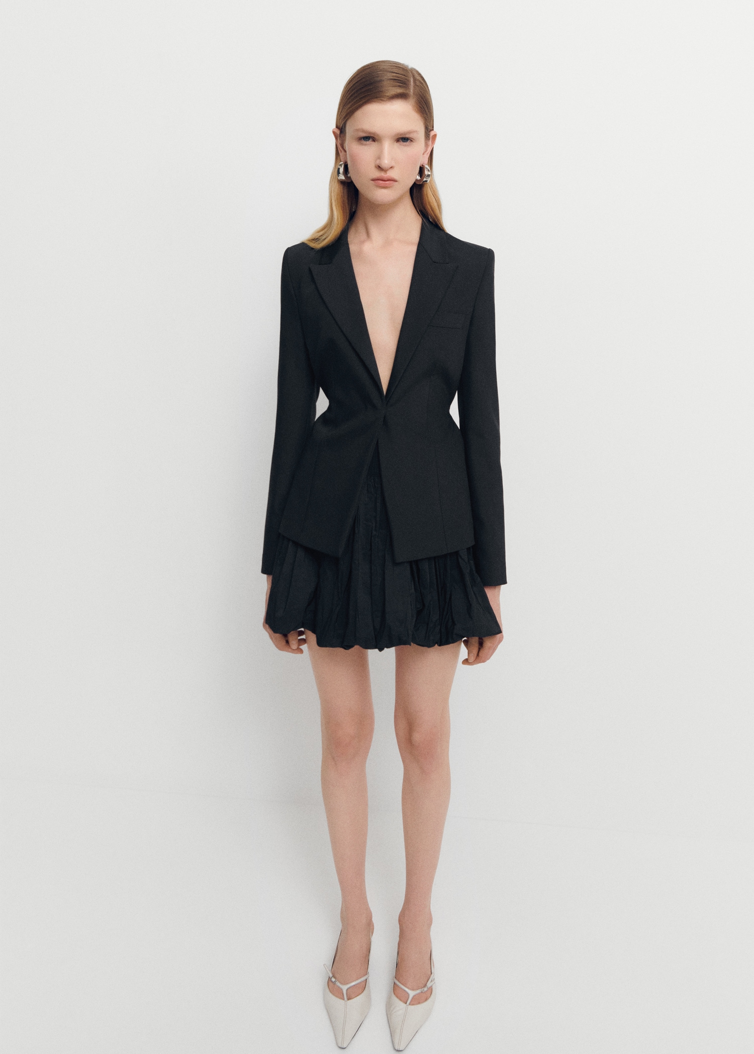 Blazer Noir Robe Blazer Femme Mango Mango Robe Blazer Plissée Noir