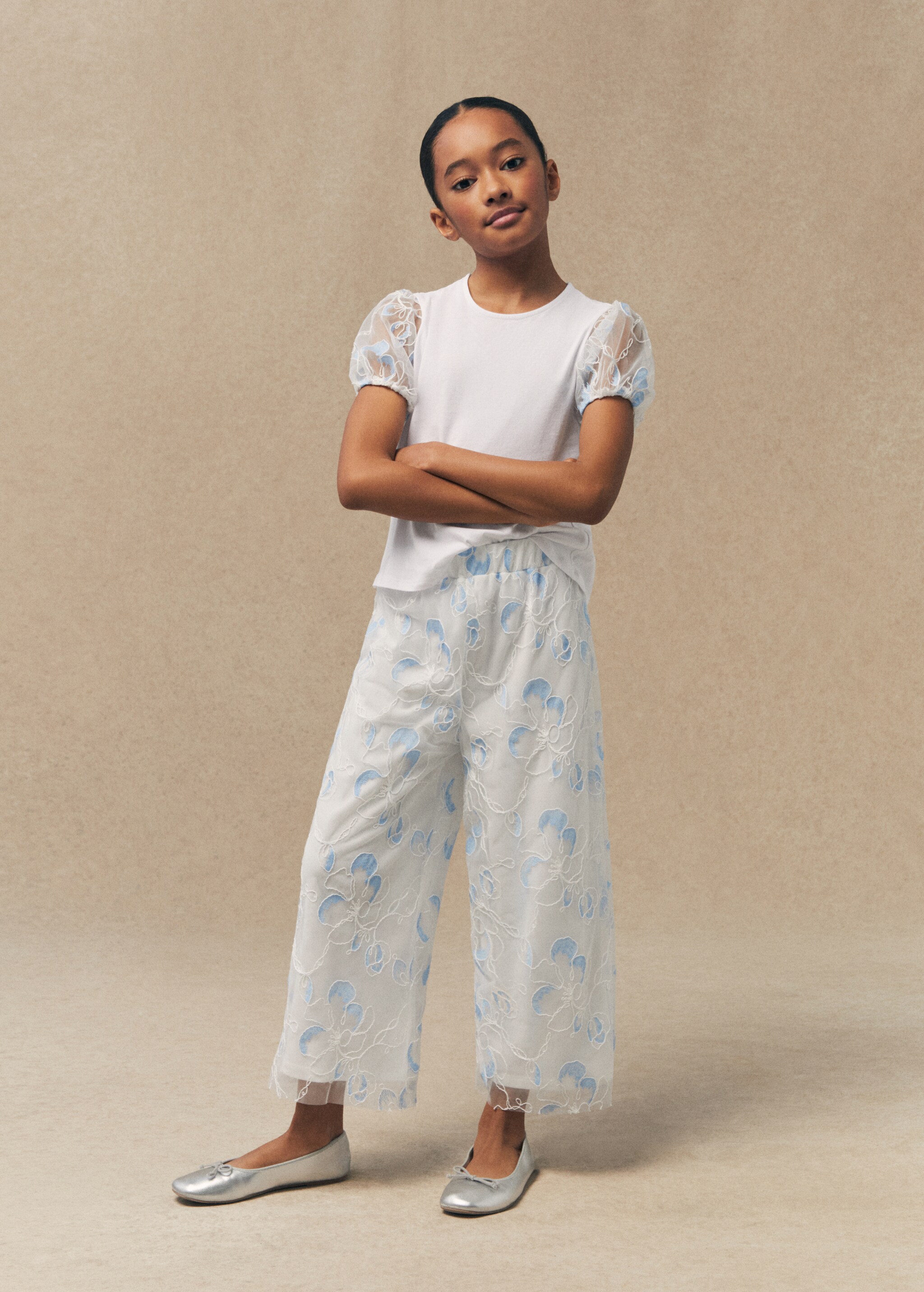 Embroidered tulle pants - General plane