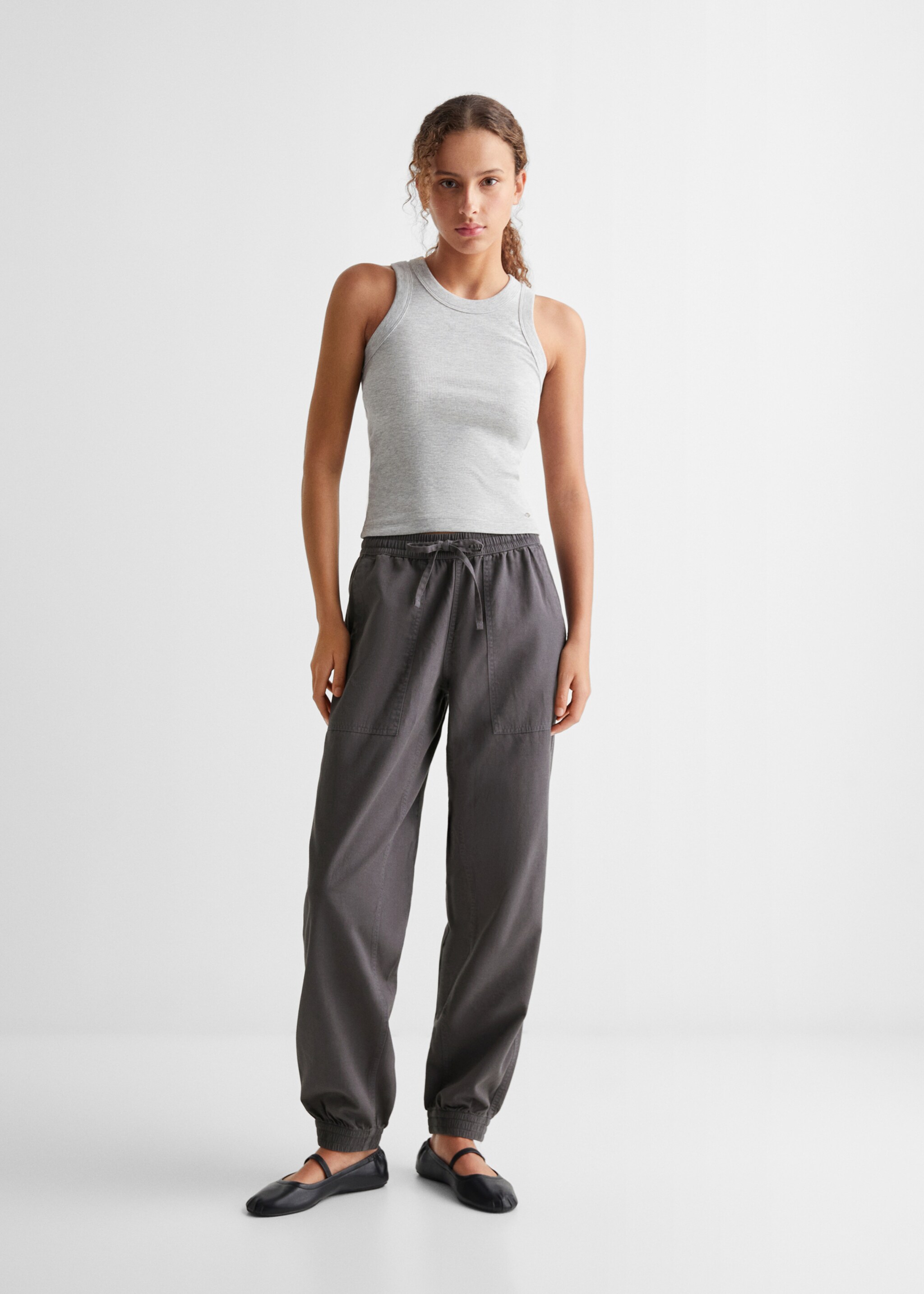 Cotton jogger-style trousers - General plane