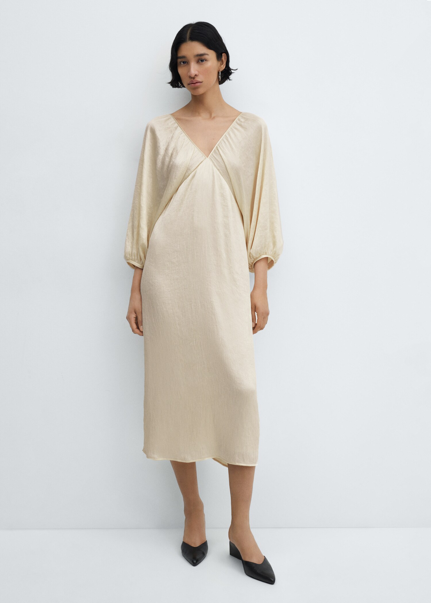 V-neck satin dress - General plane