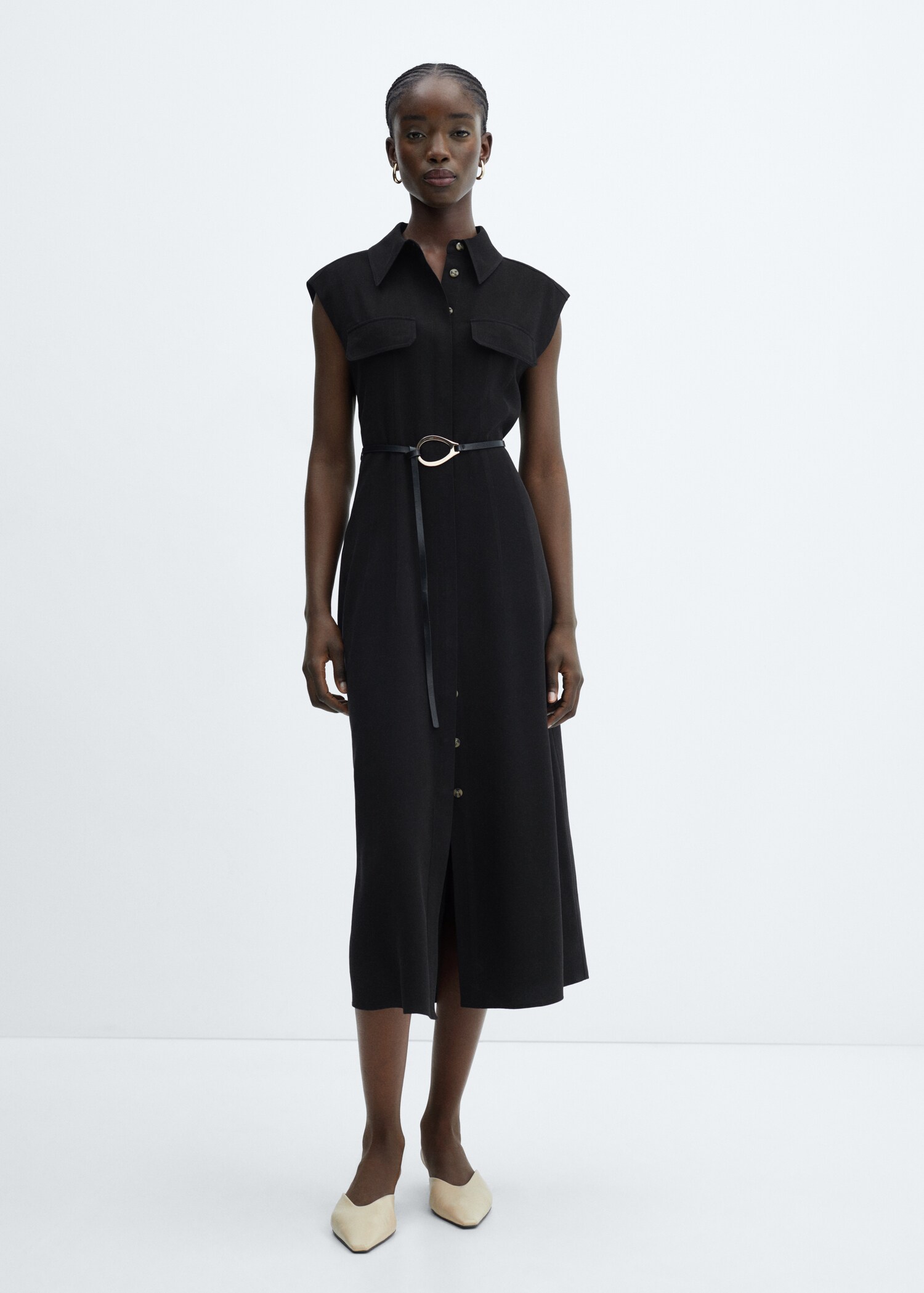 Belt shirt dress - General plane