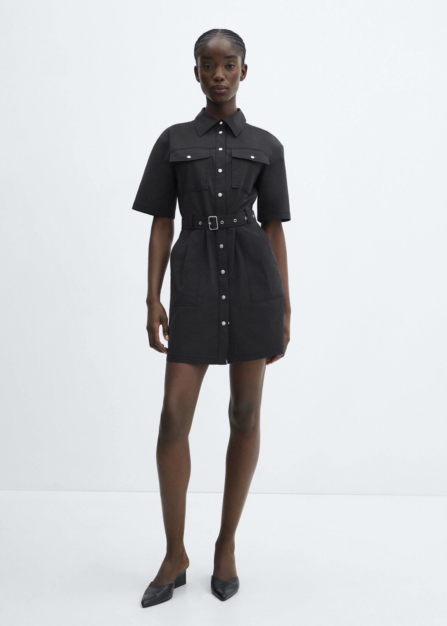 Robe chemisier ceinture - Plan général