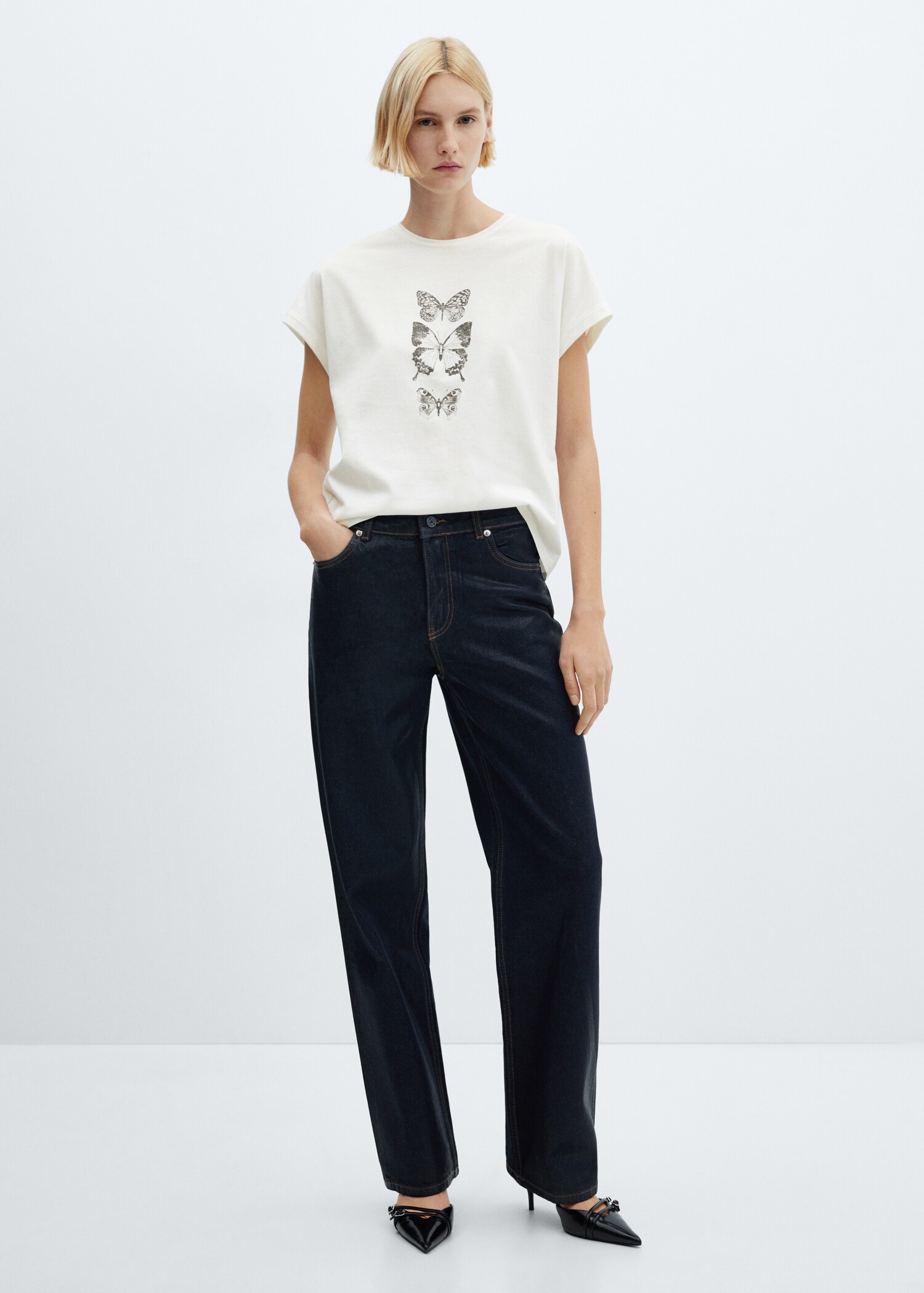 Printed cotton-blend t-shirt - General plane