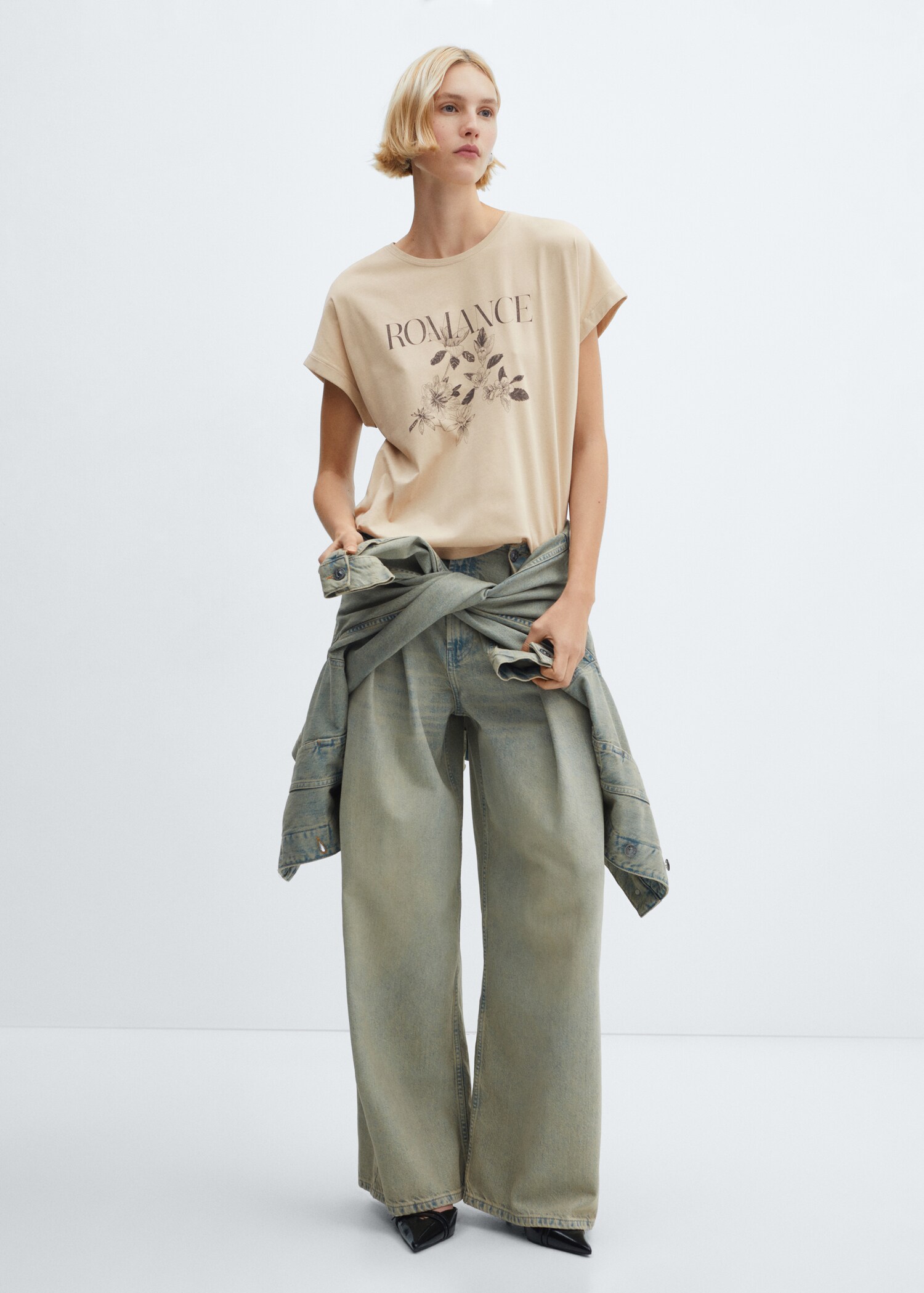 Printed cotton-blend t-shirt - General plane