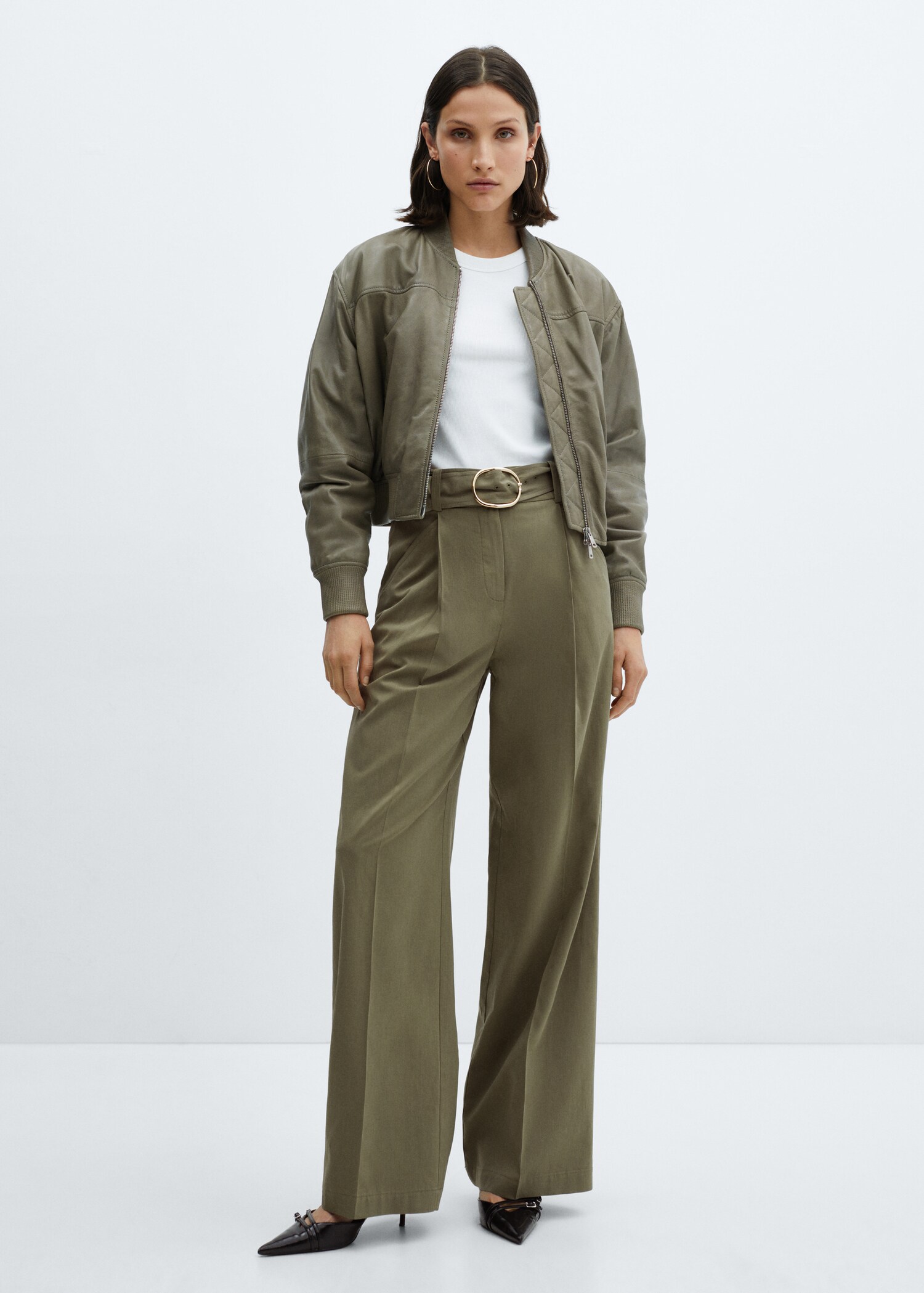 Wideleg broek met ceintuur - Overzichtstekening