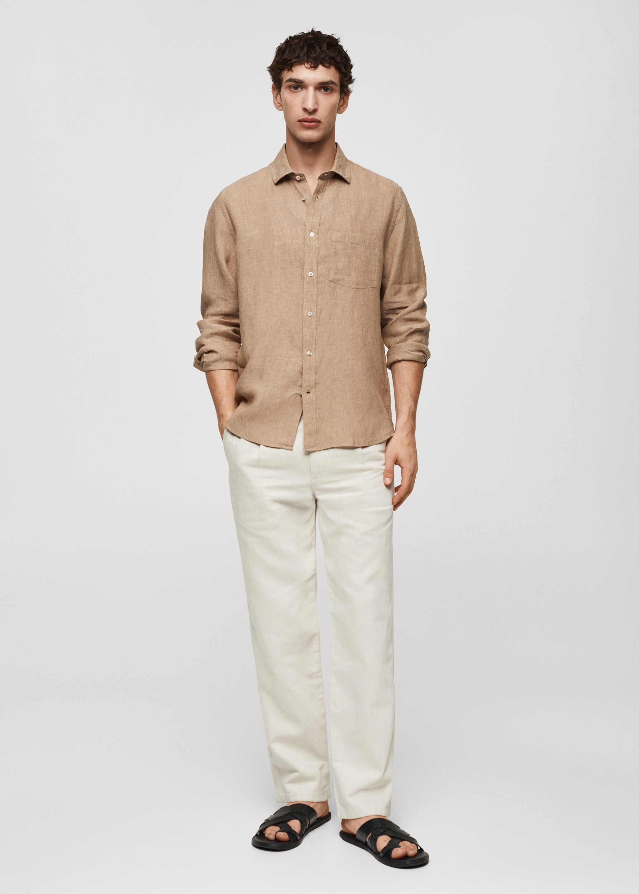 Camisa classic fit 100% lino - Plano general