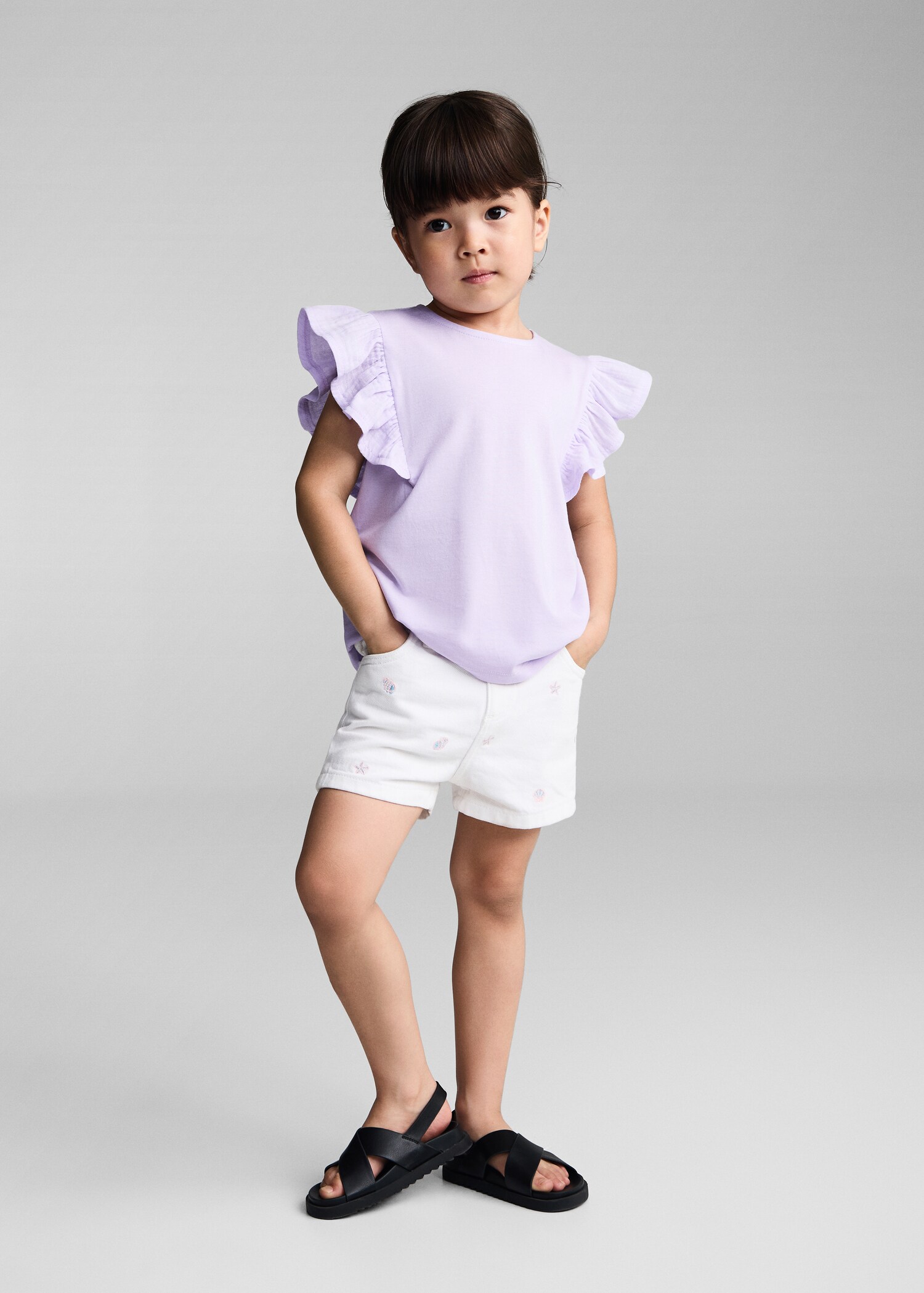 Short-sleeved ruffle t-shirt - General plane