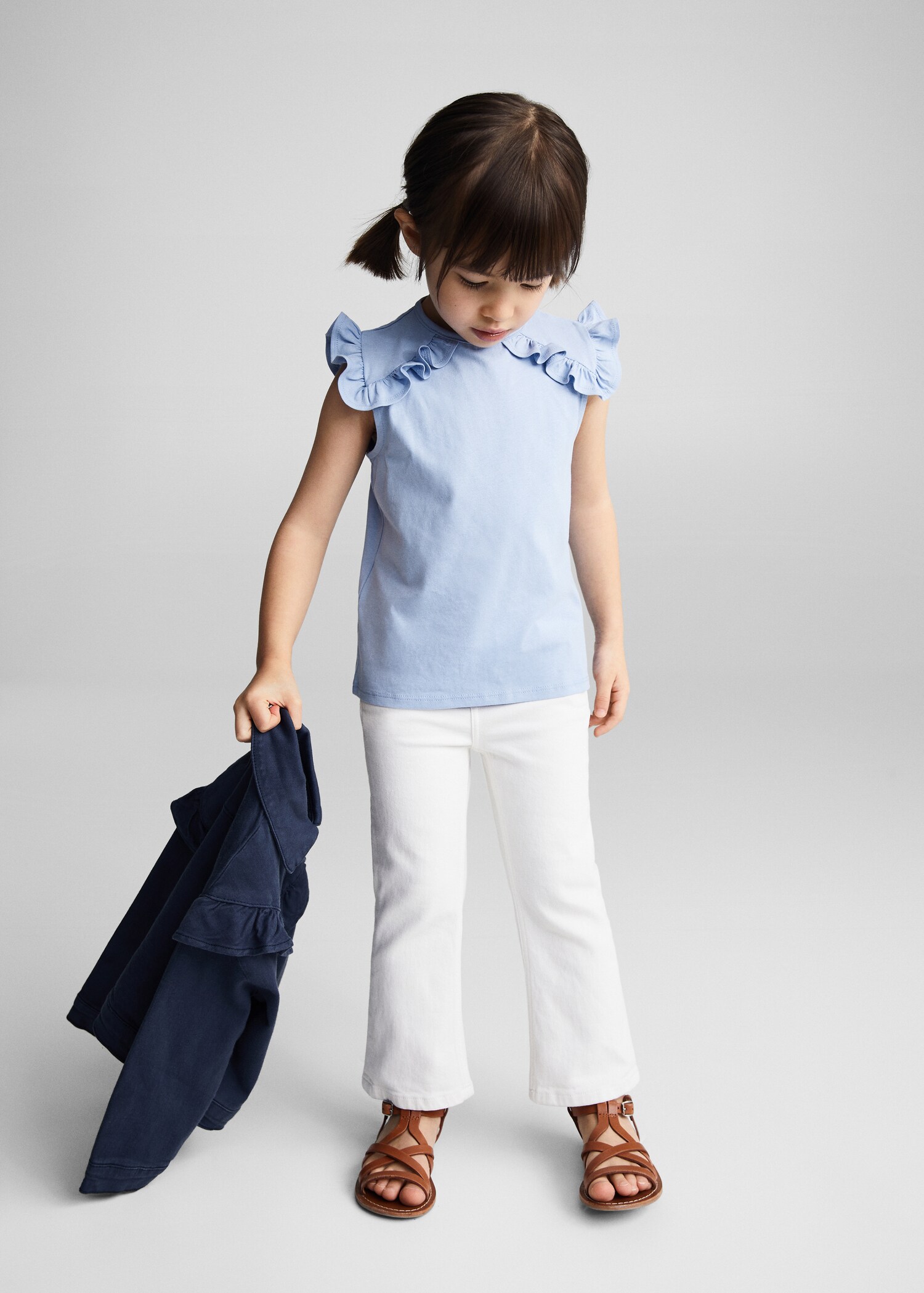 T-shirt en coton à volants - Plan général
