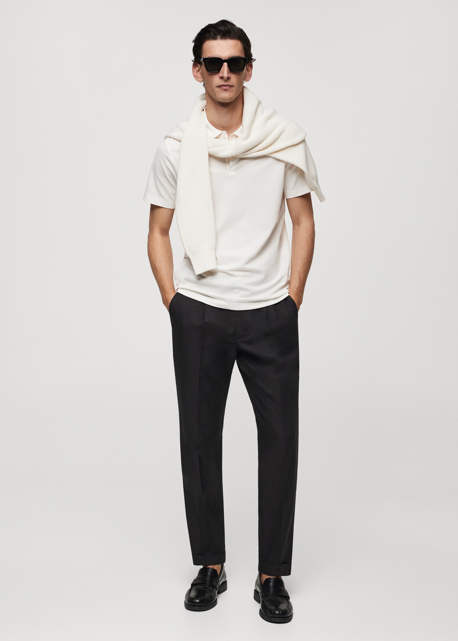 Polo slim fit algodón textura - Plano general