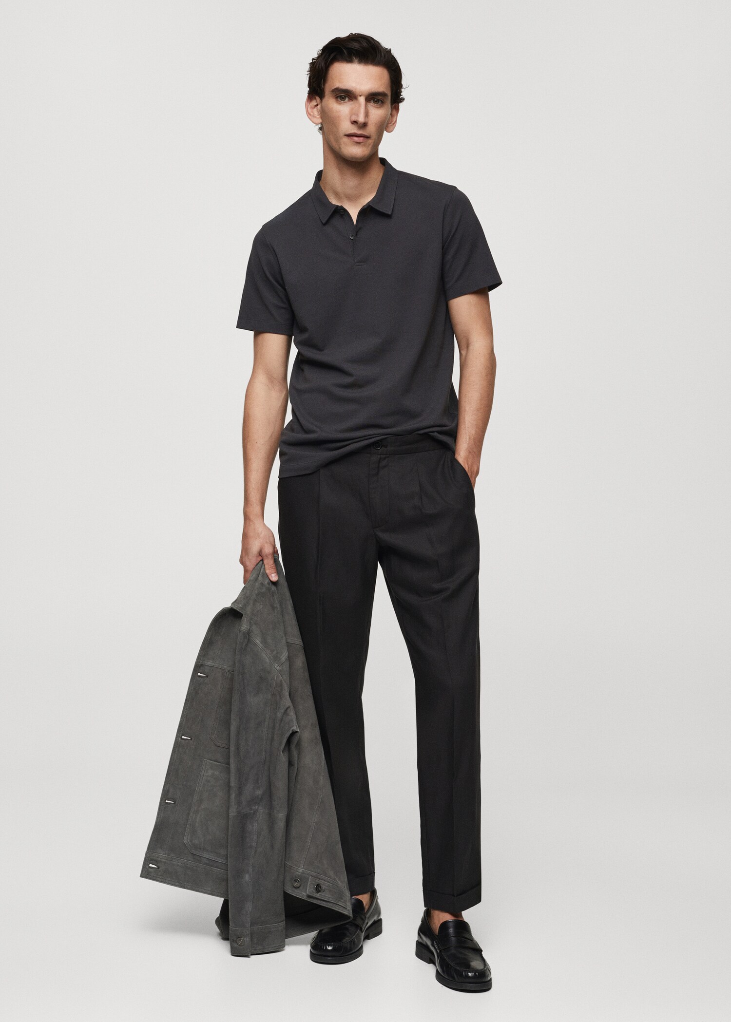 Polo slim fit algodón textura - Plano general