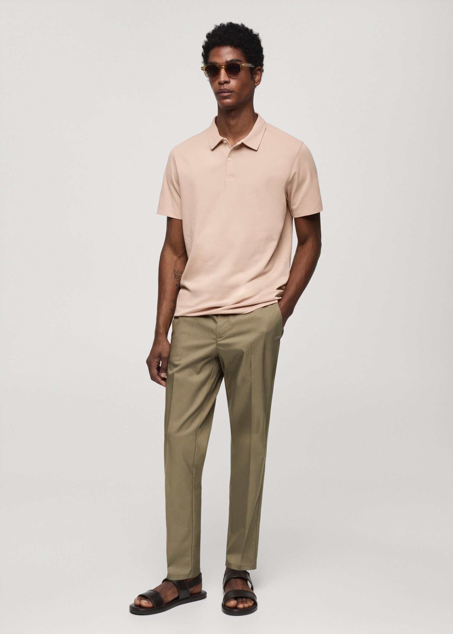 Polo slim fit algodón textura - Plano general