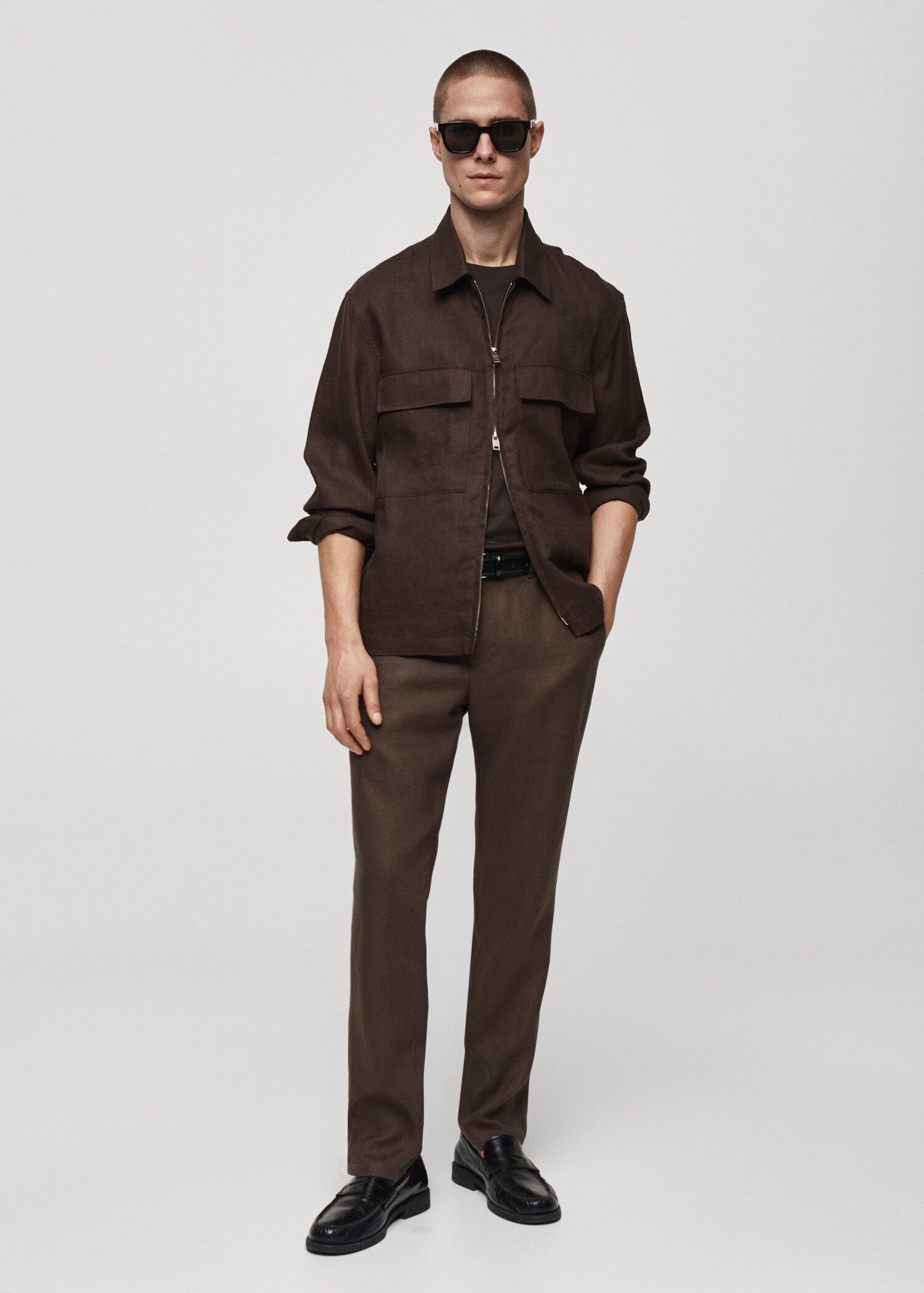 Pantalon 100 % lin slim fit - Plan général