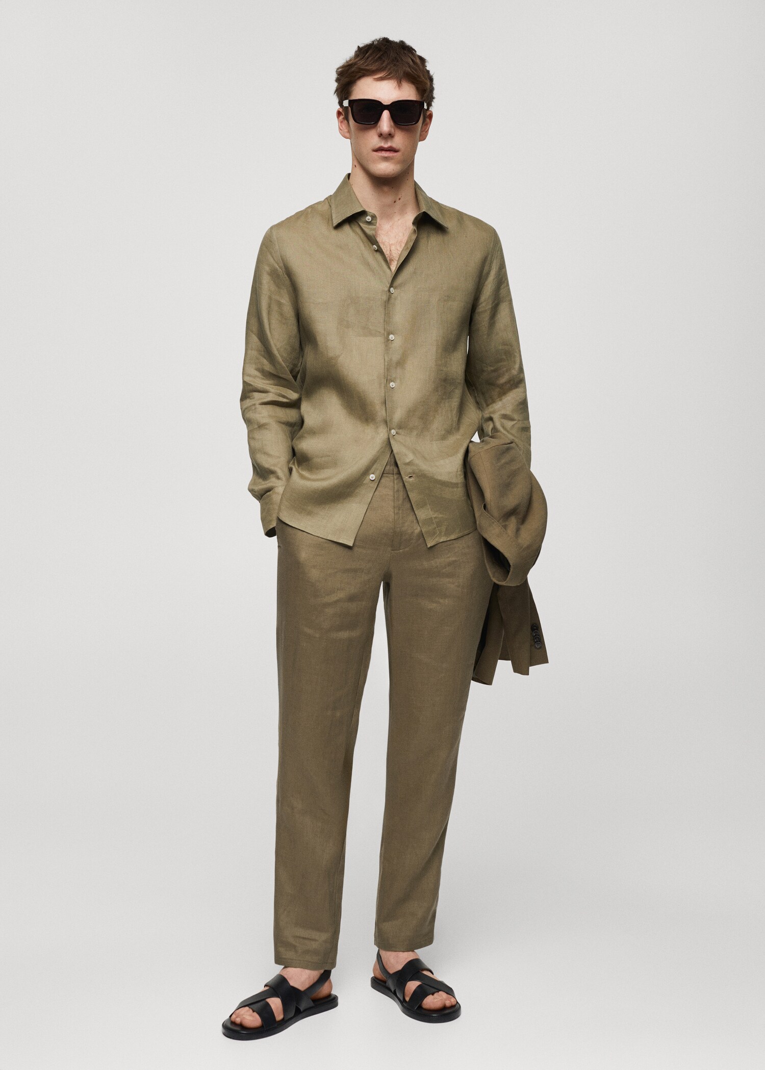Pantalon 100 % lin slim fit - Plan général