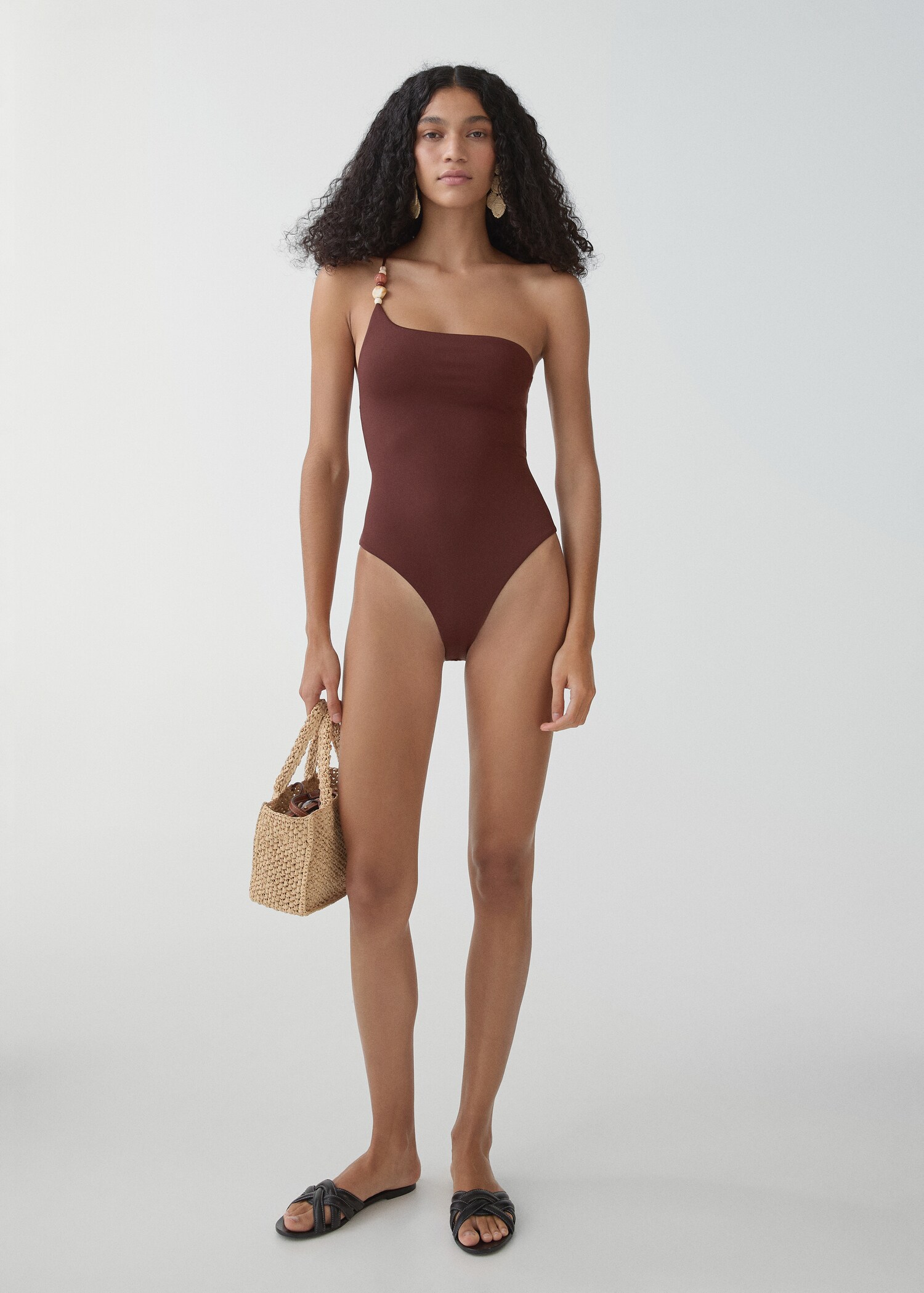 Maillot de bain asymétrique perles - Plan général