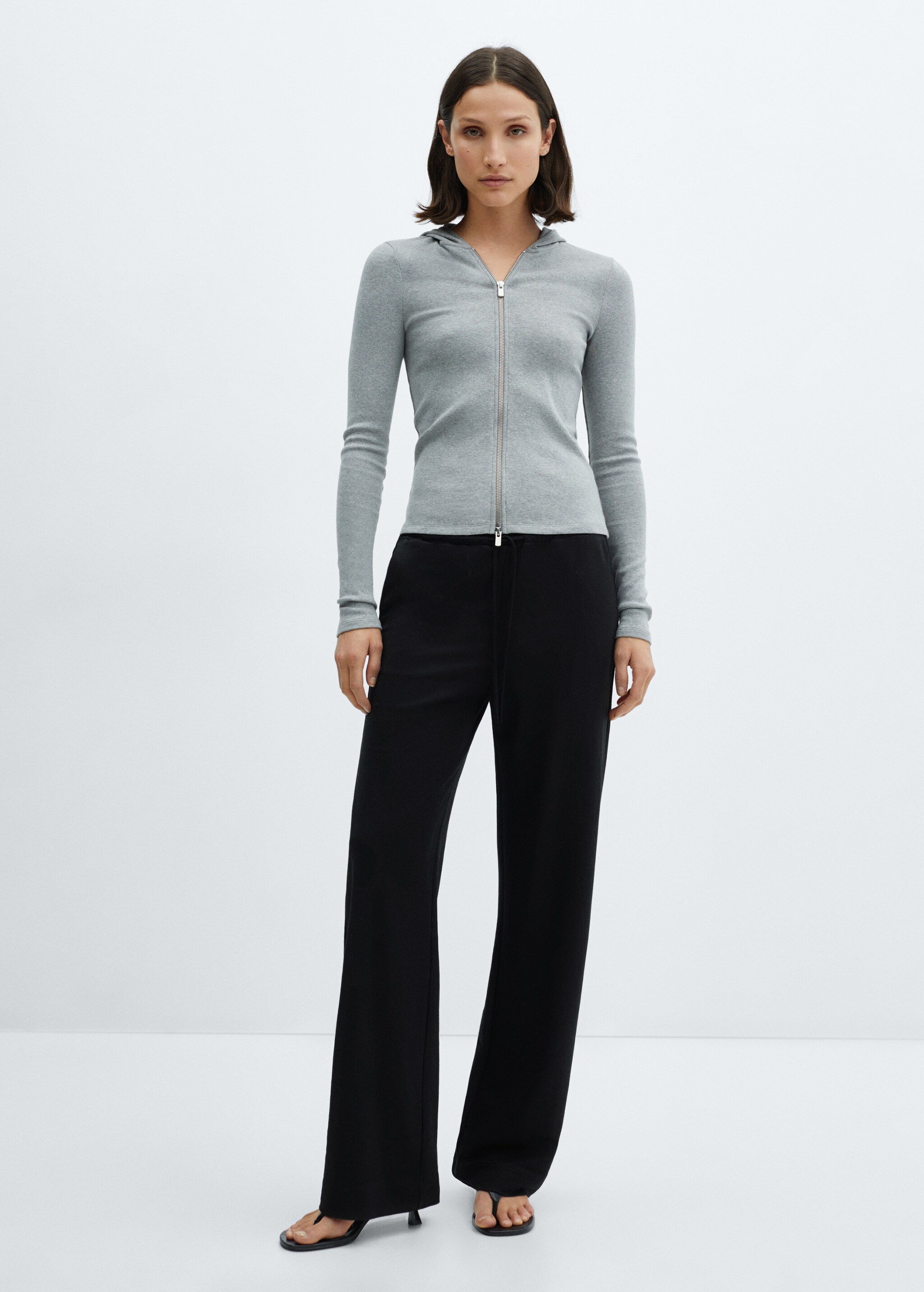 Wideleg trousers with elastic waist - General plane