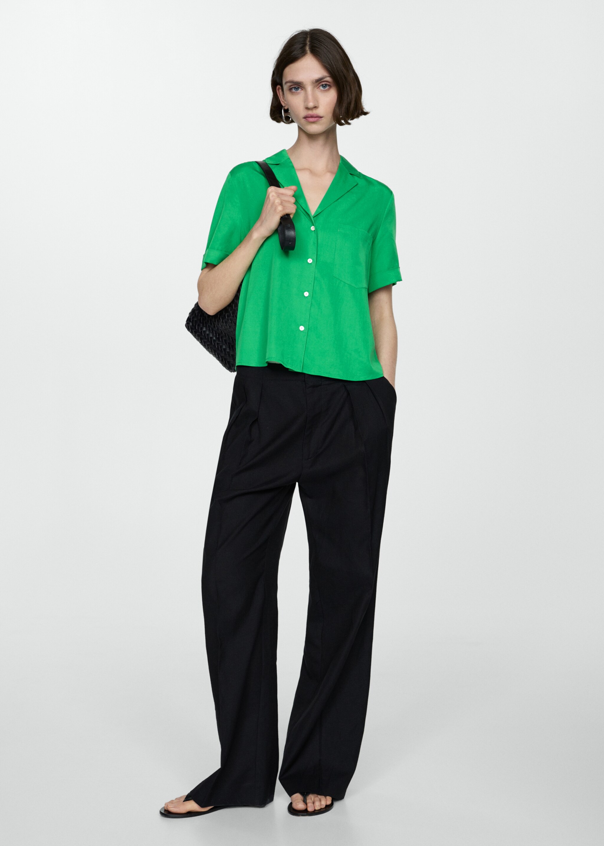 100% lyocell shirt - General plane, Green. Ref: 67037120-00.