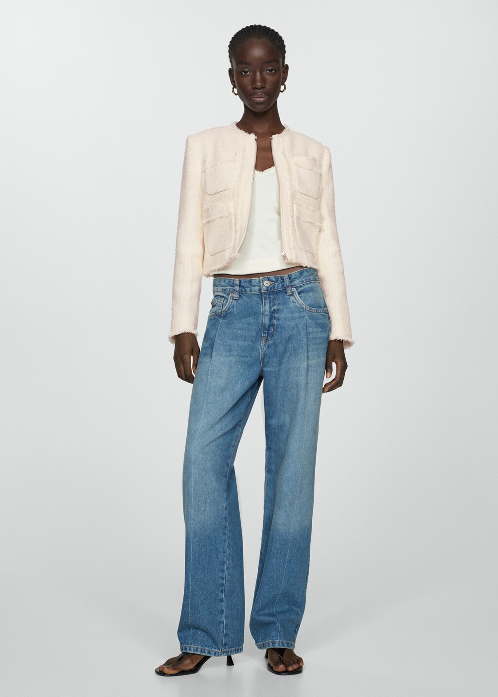Tweed jacket with zip - Women | MANGO Niger Tweed jacket with zip - Women | MANGO Niger