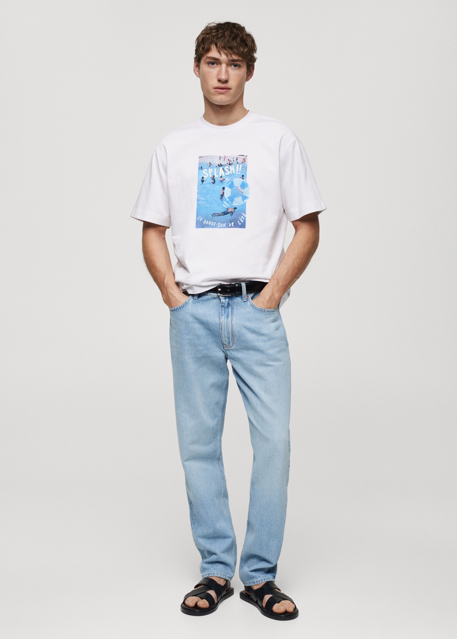 Camiseta algodón estampado dibujo - Plano general