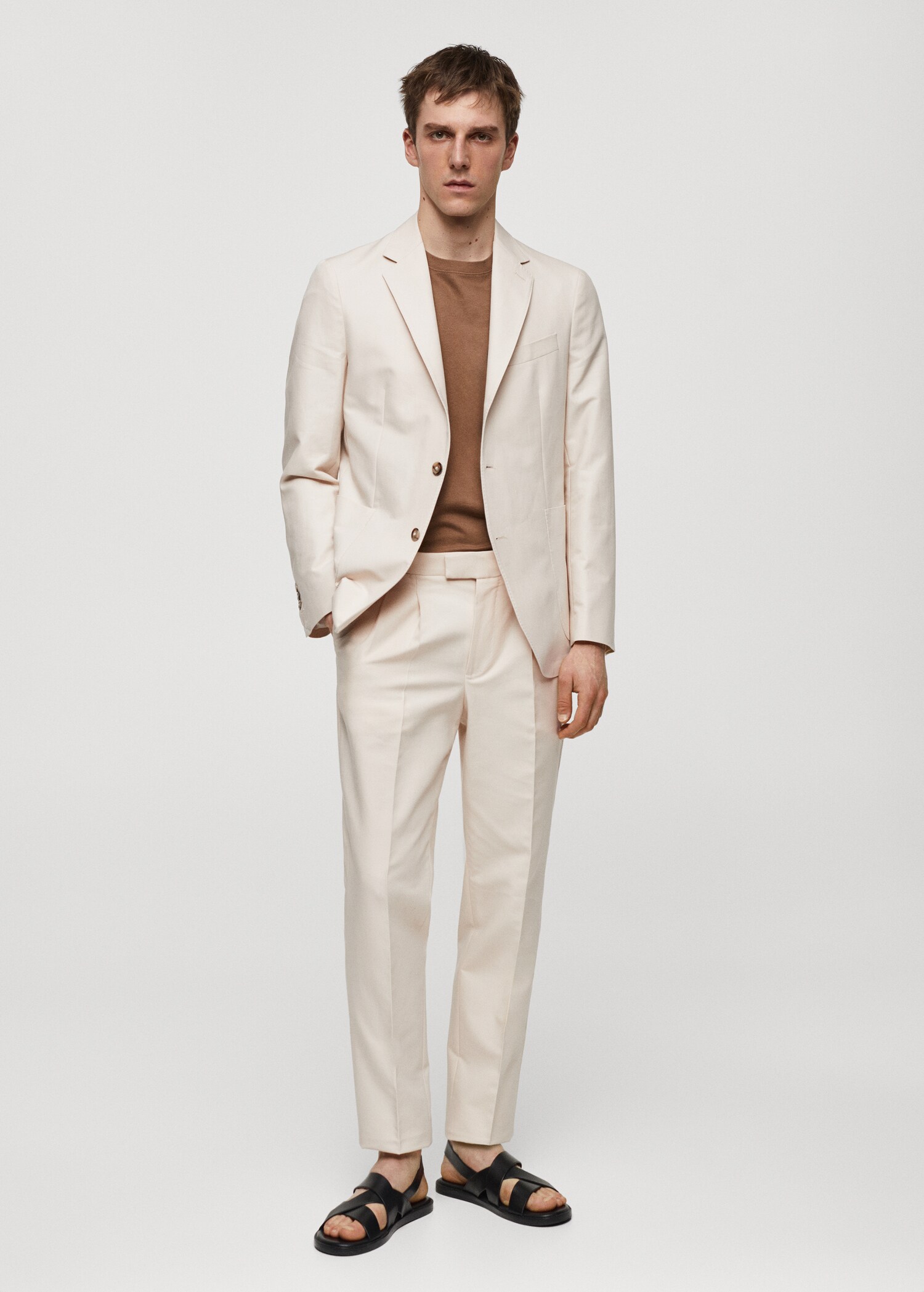 Veste costume slim-fit 100 % coton - Plan général