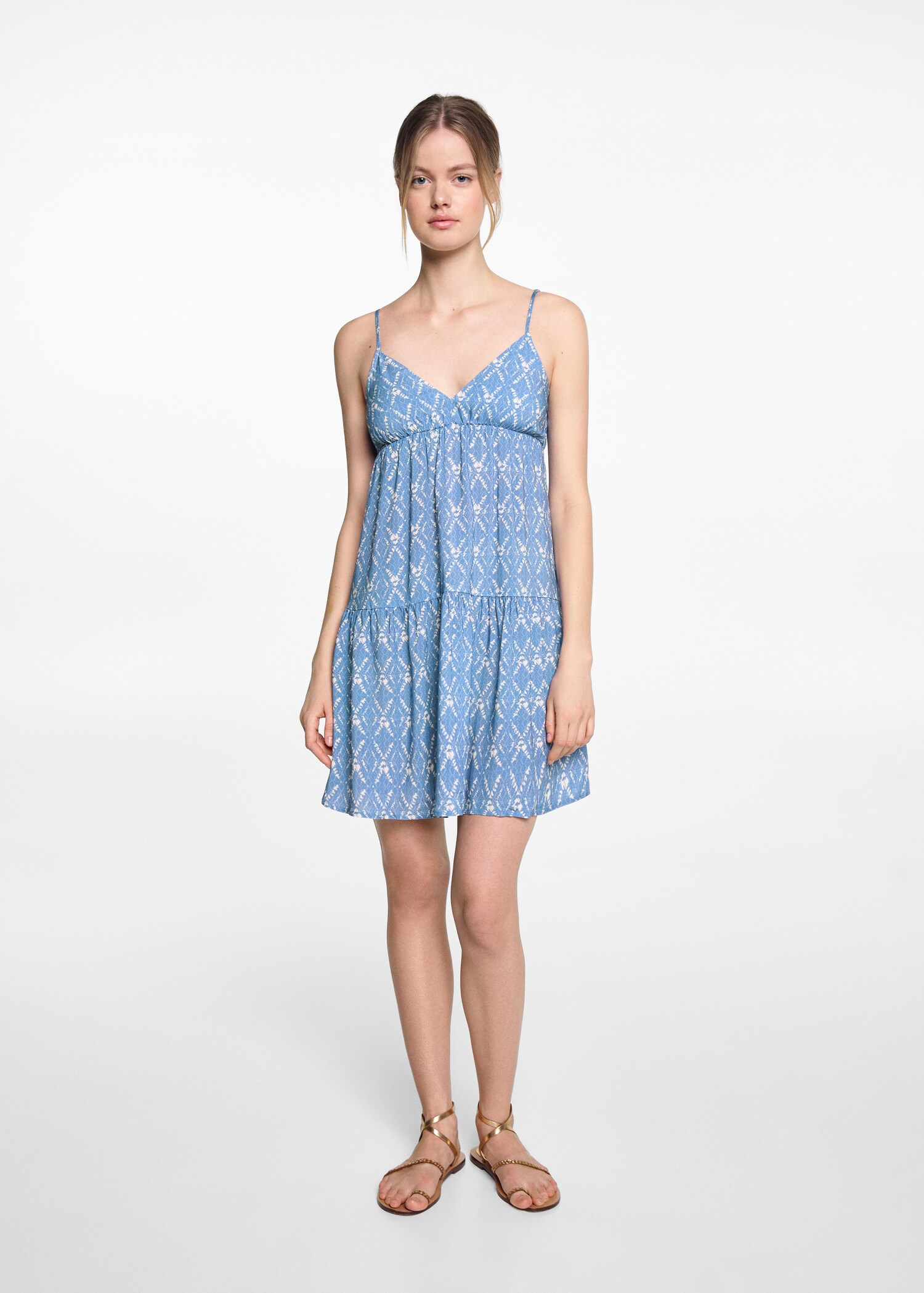 Ruffled printed dress - General plane