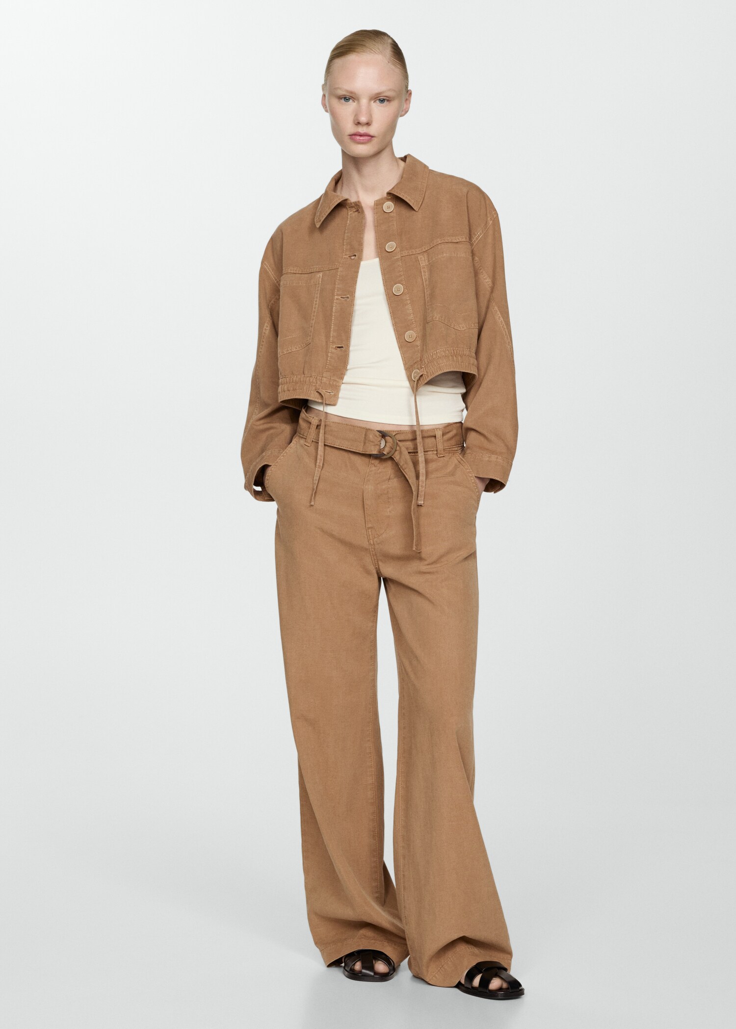 Lyocell-Jacke mit Schleife - Damen | MANGO Deutschland 