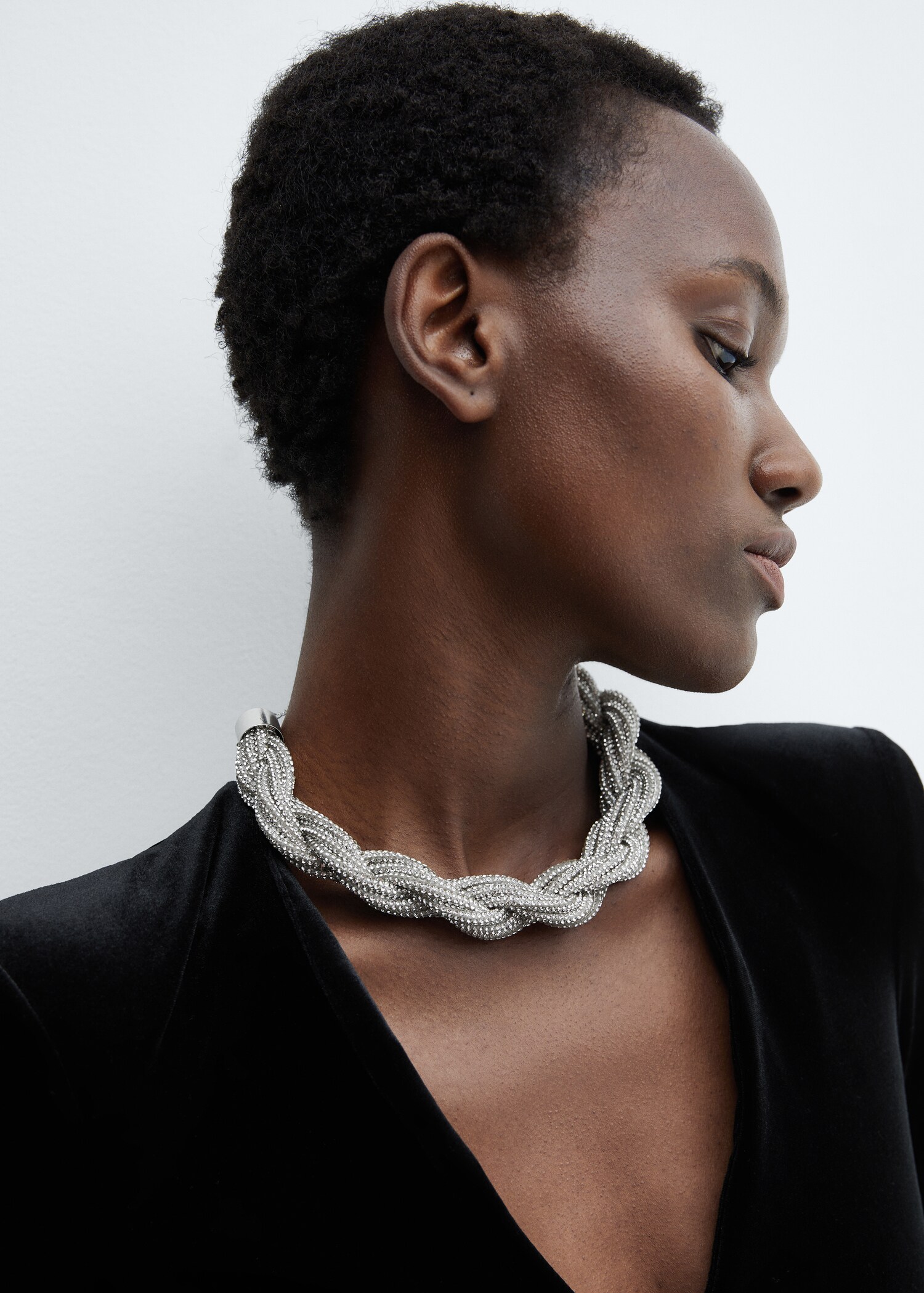 Collier entrelacé strass - Plan général