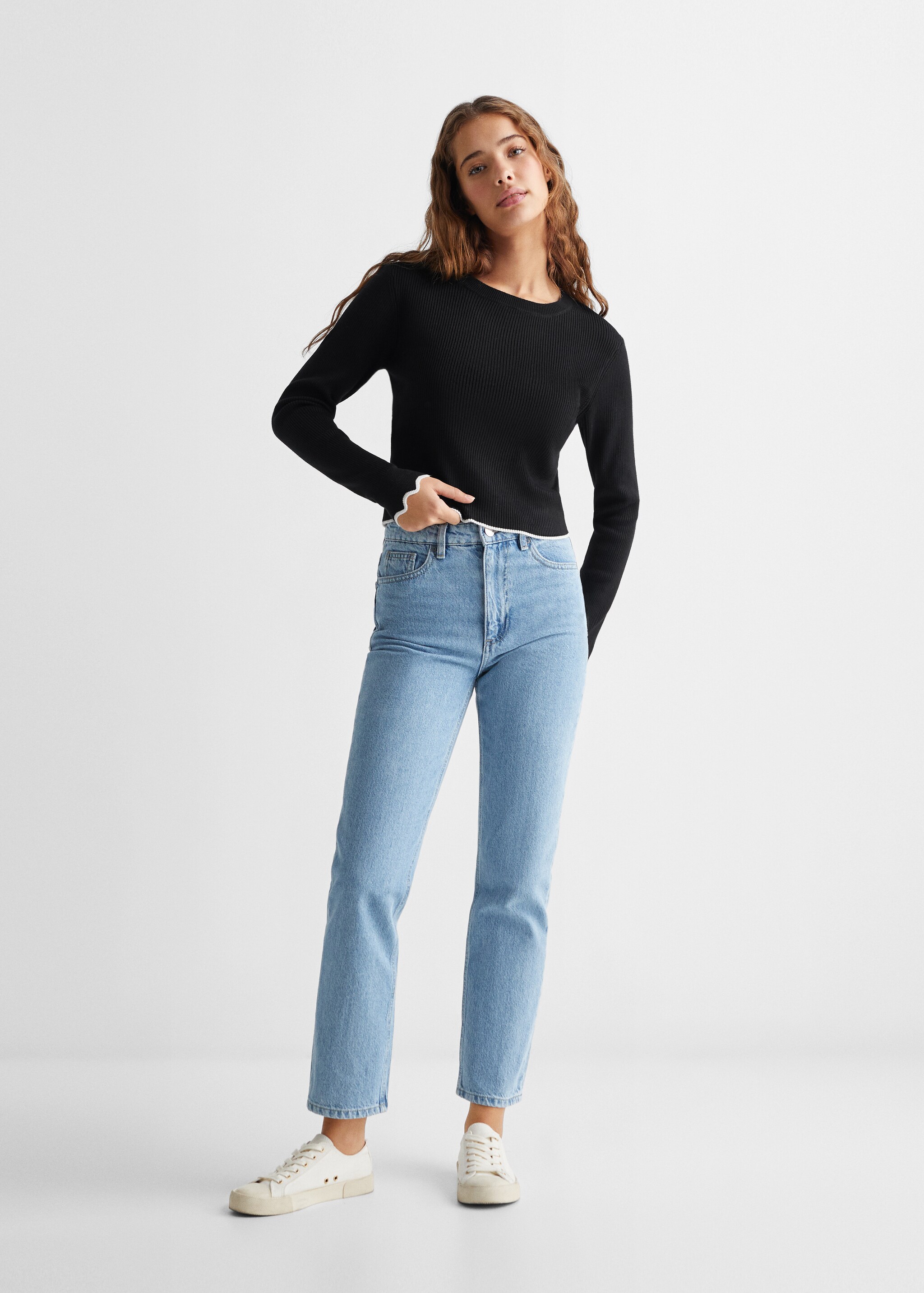 Contrast ribbed sweater - General plane