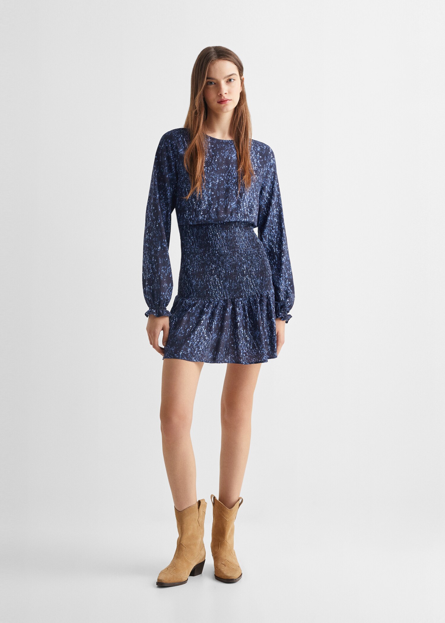 Printed ruched dress - General plane