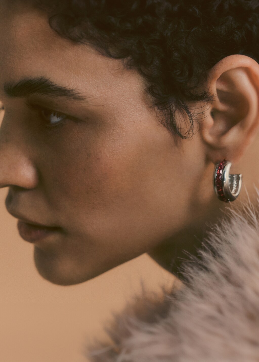 Chic hoop earrings in gold and crystal main image 1