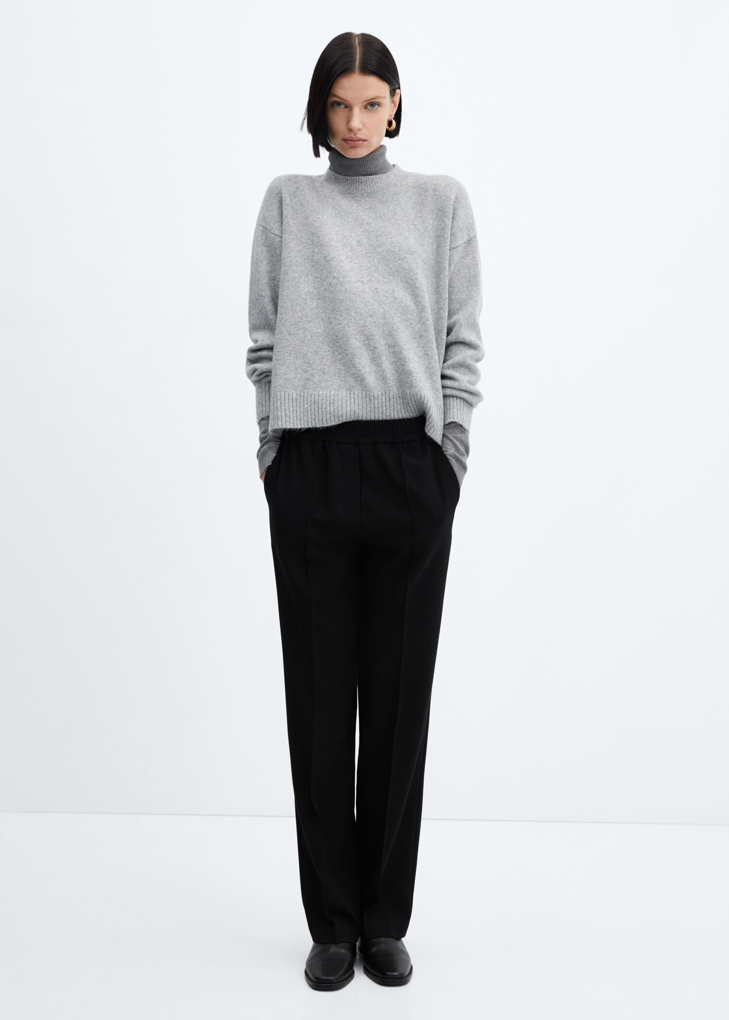 Elastic-waist straight trousers - General plane