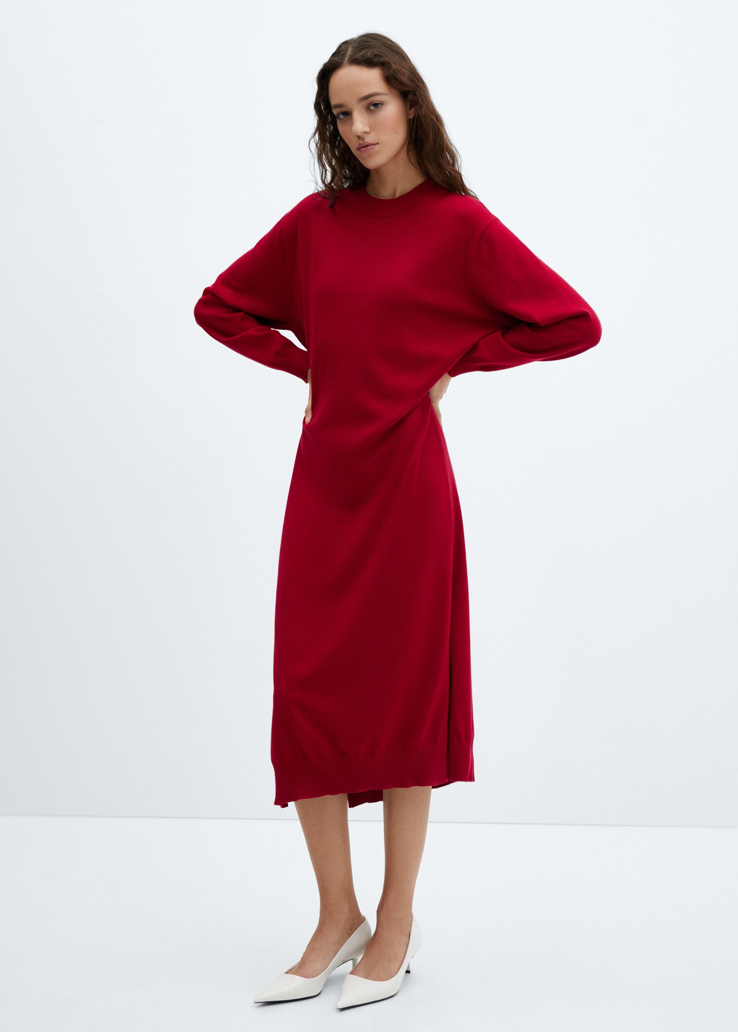 Vestido punto cuello redondo - Plano general