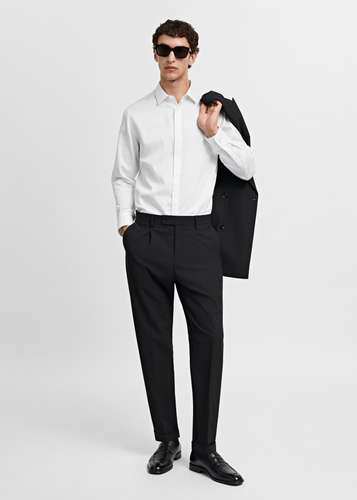 100% cotton slim-fit suit shirt - General plane