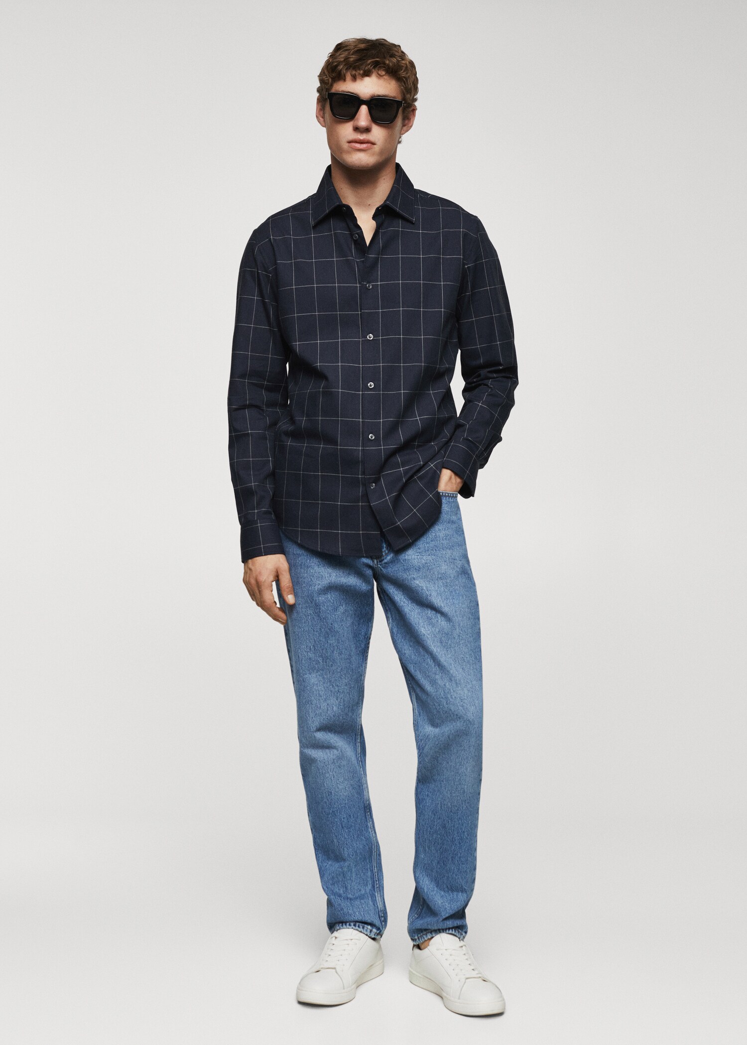 Chemise coton flanelle carreaux - Plan général