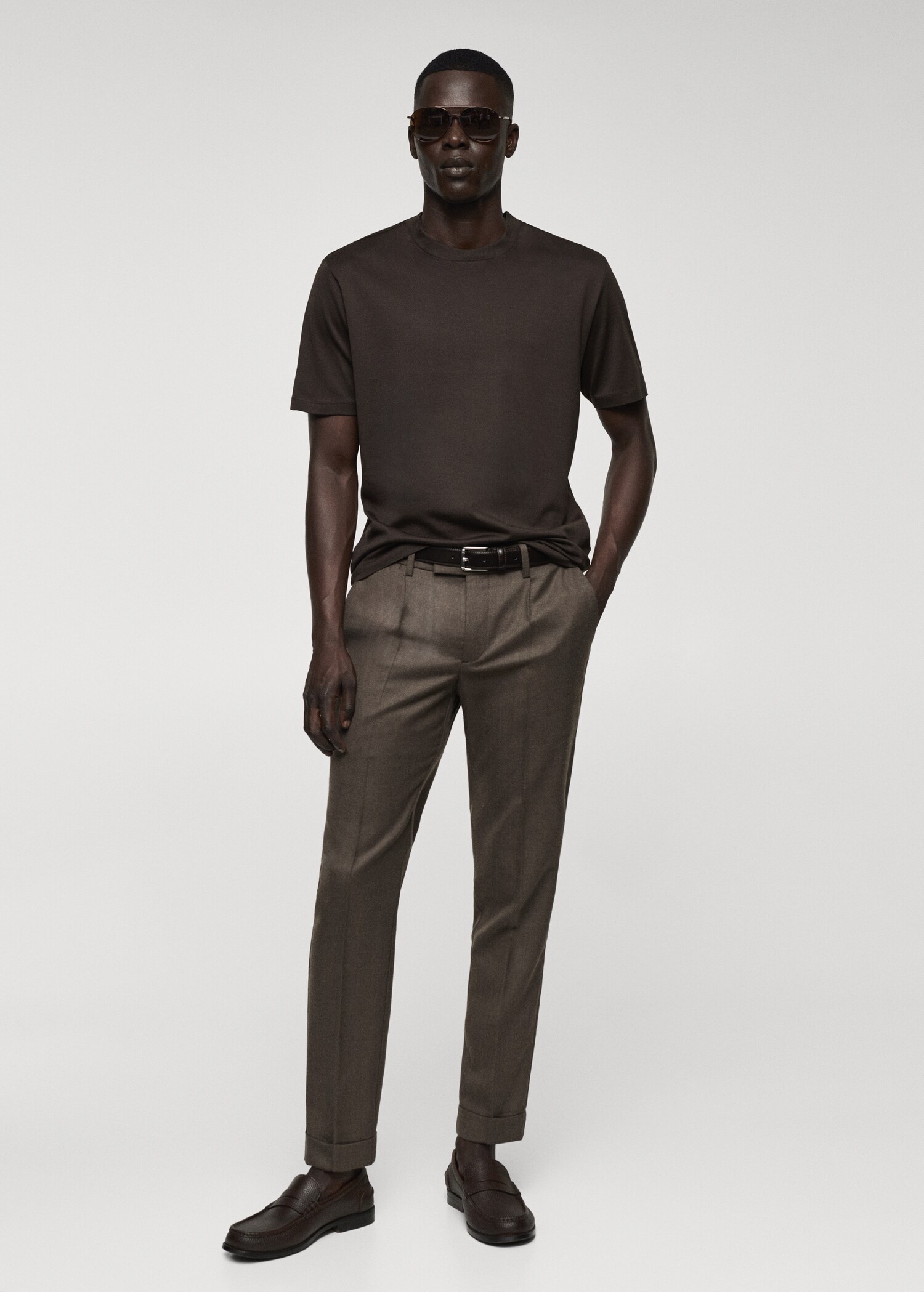T-shirt slim-fit mercerisé - Plan général