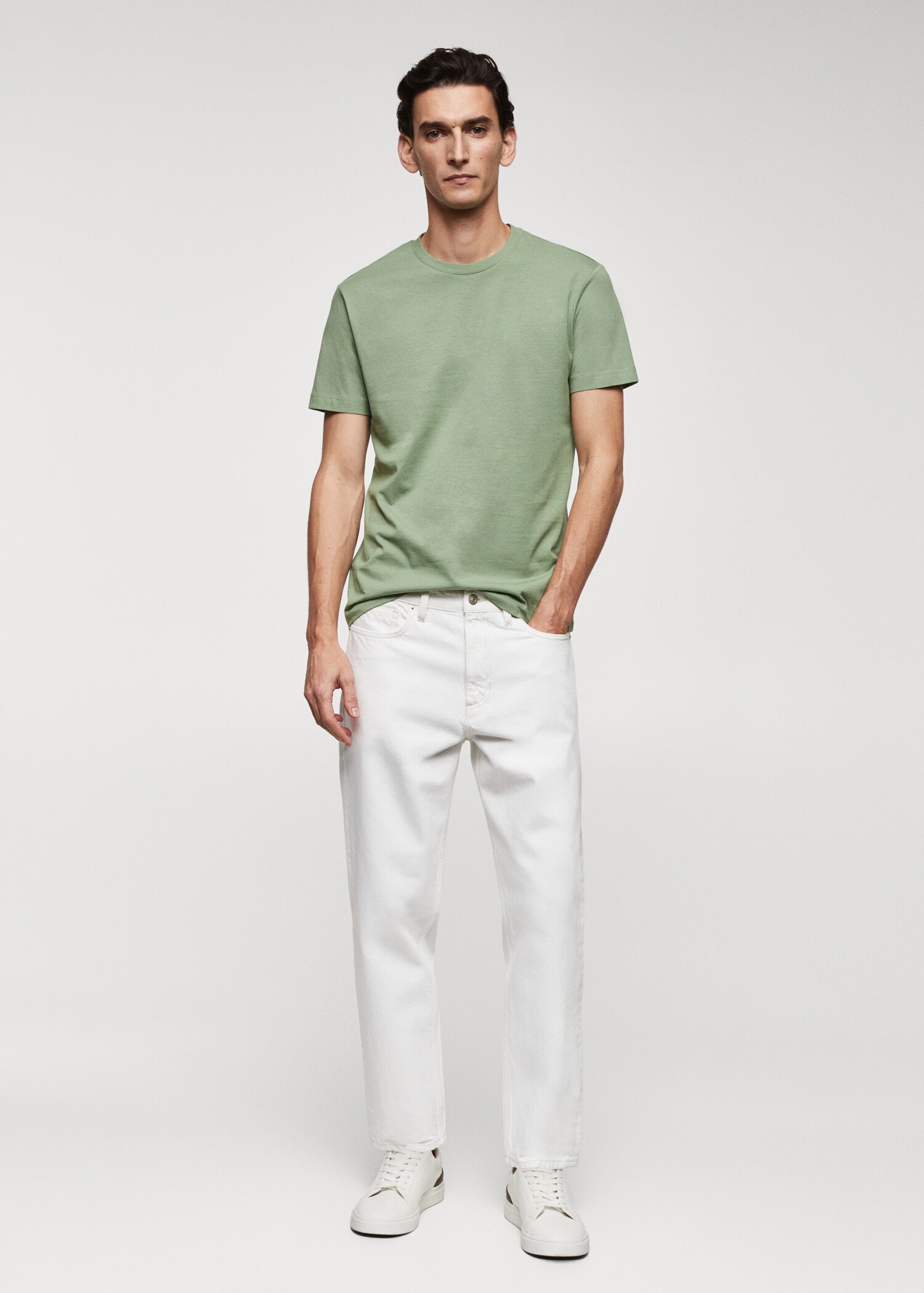 Basic cotton stretch T-shirt - General plane