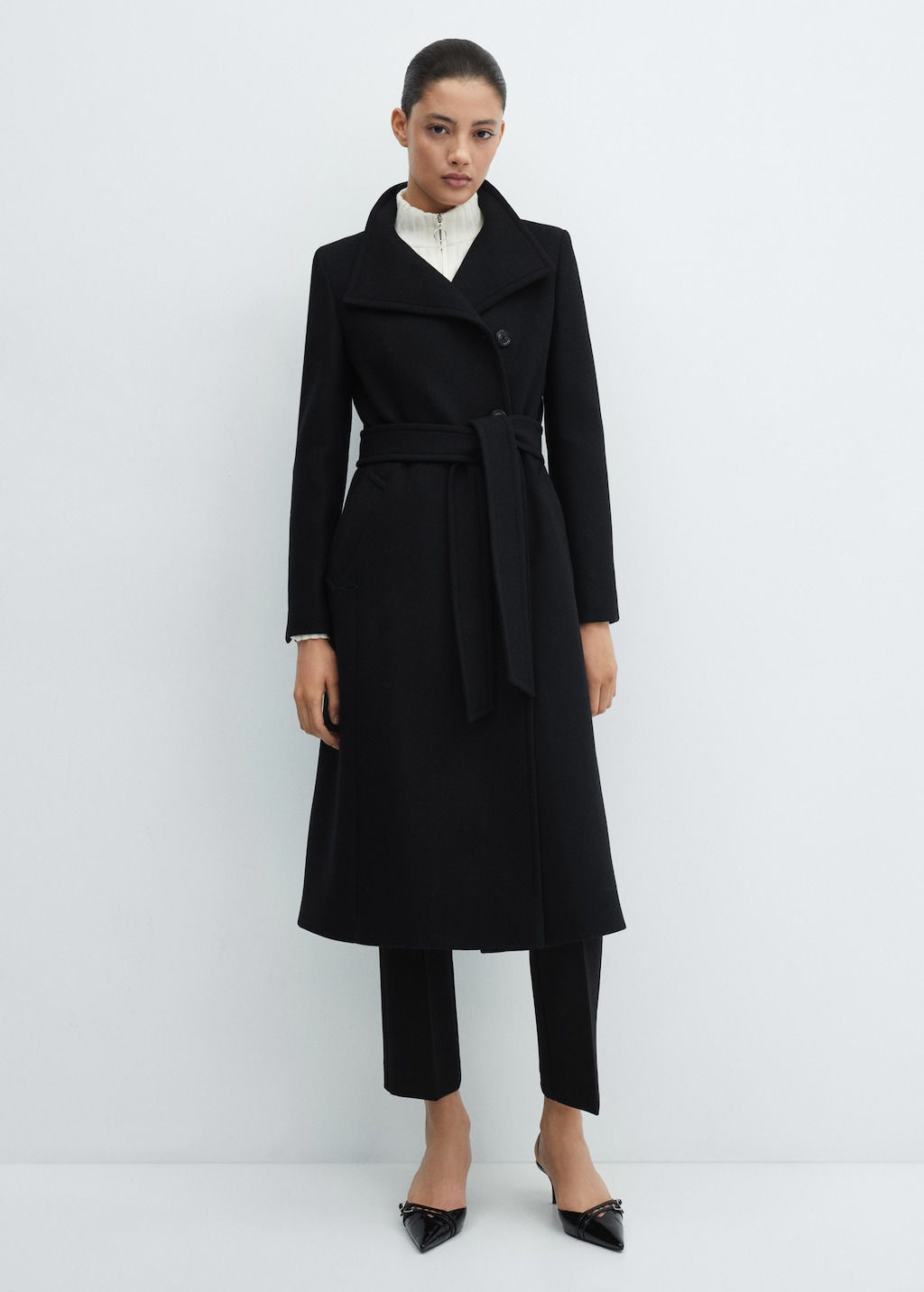 Belted Manteco wool coat - Women | MANGO China Belted Manteco wool coat - Women | MANGO China
