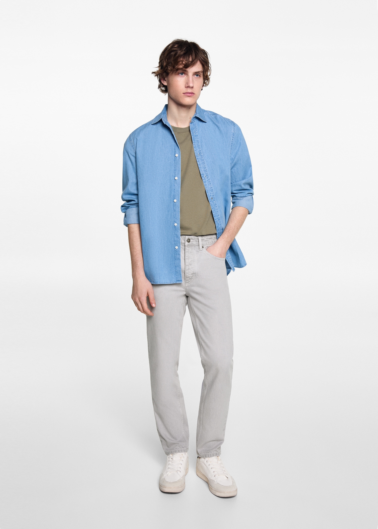 Regular-fit cotton trousers - General plane