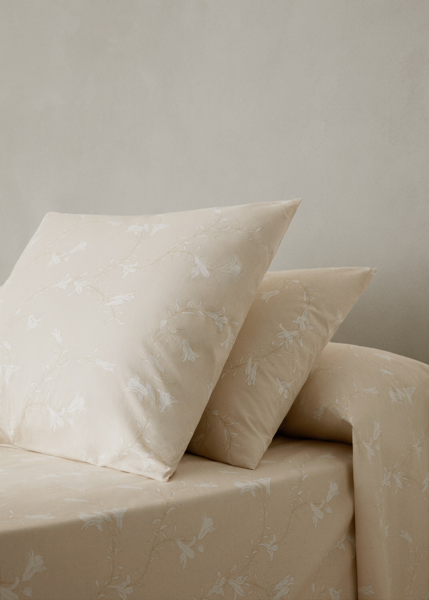 Floral-print cotton pillowcase 50x75cm - General plane