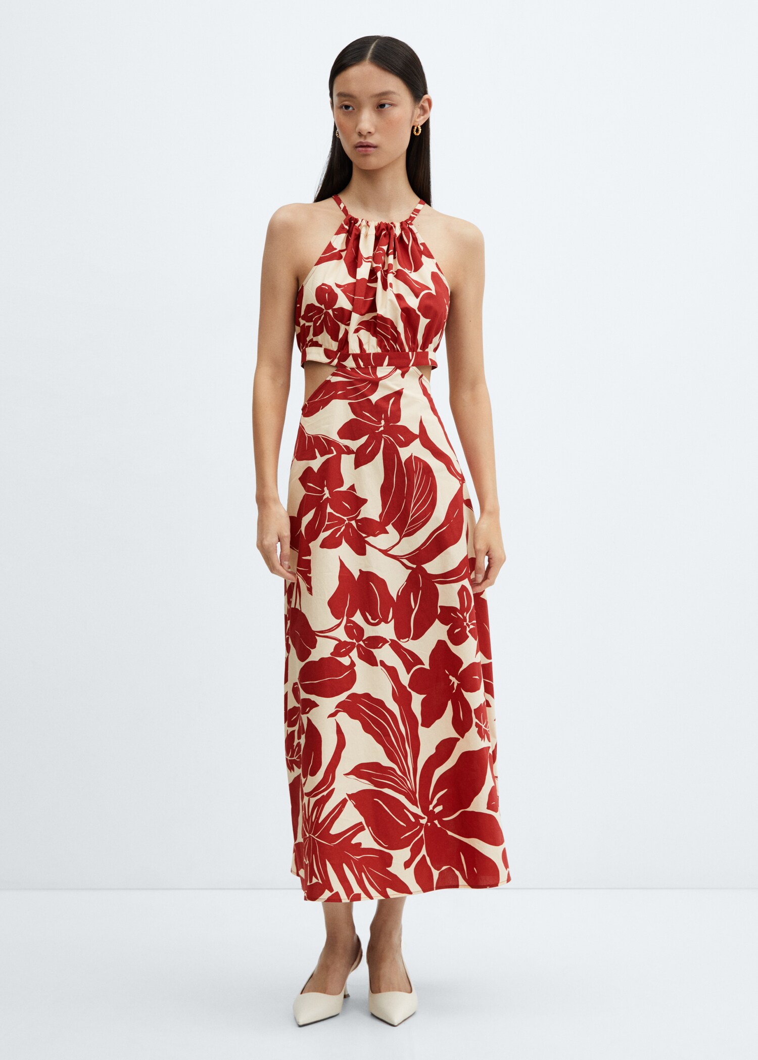 Vestido floral aberturas - Plano general