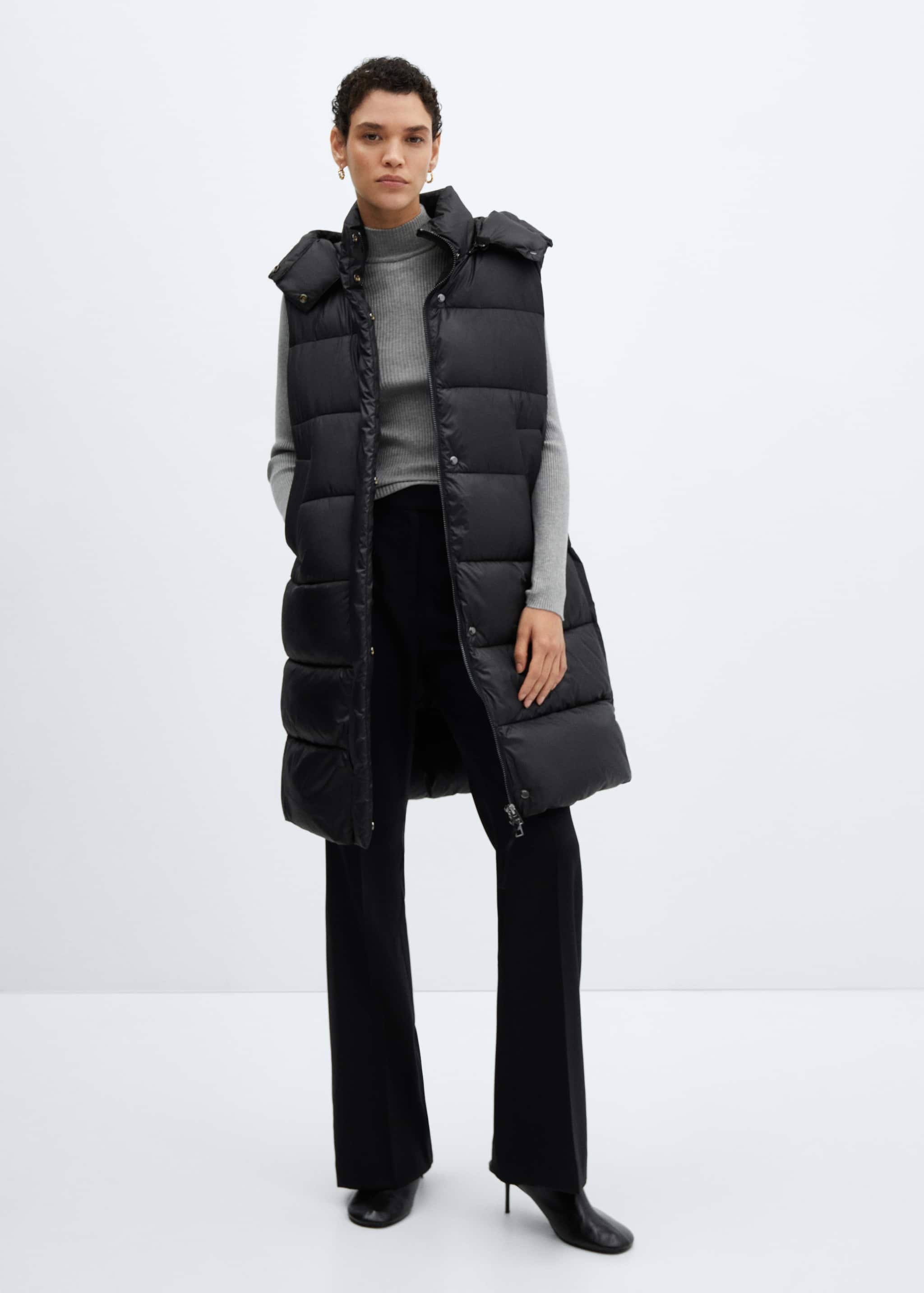 Quilted gilet with hood - General plane