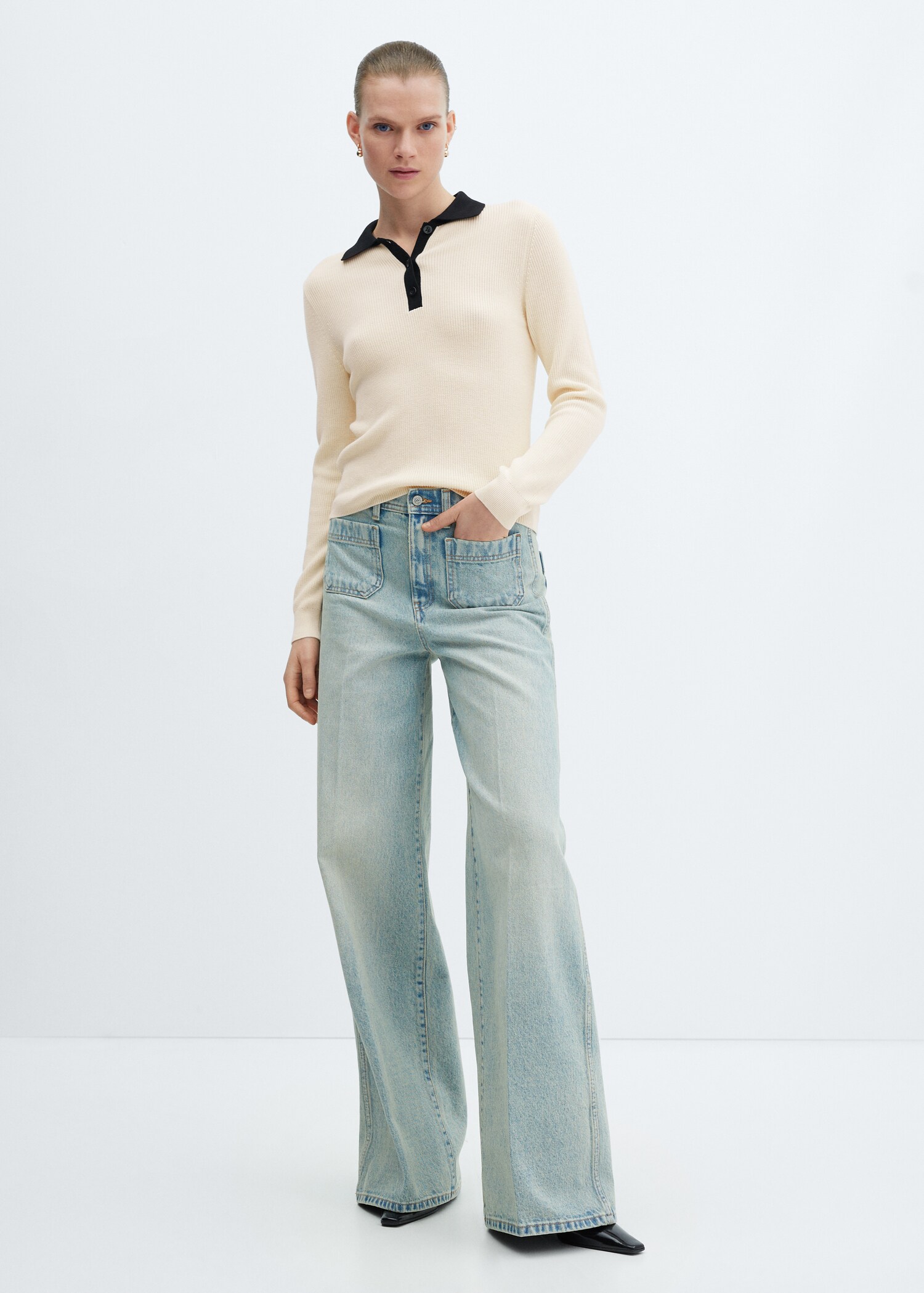 Knitted polo neck sweater - General plane